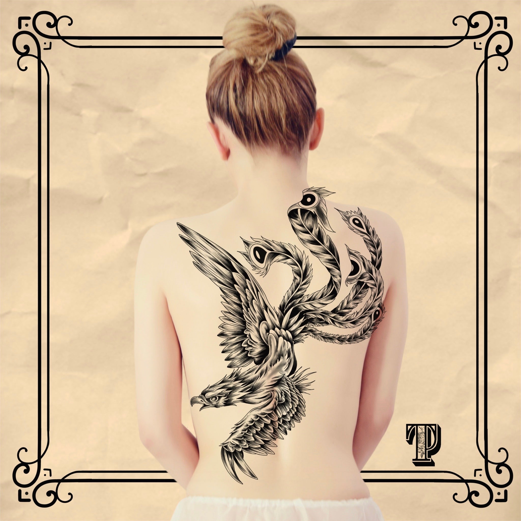 Tribal Phoenix Tattoo Design Stencil