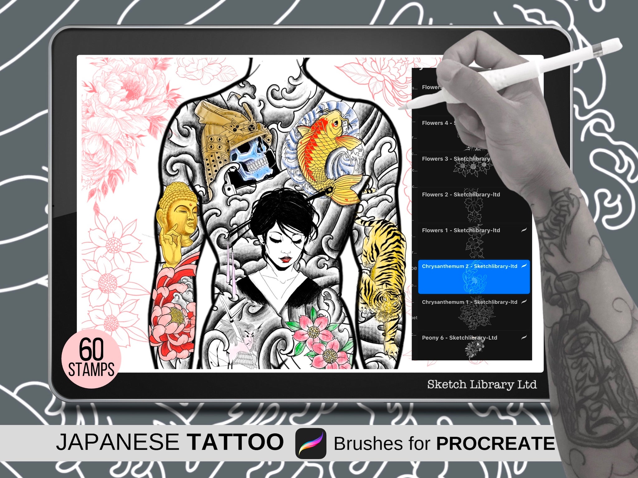 Tattoo Art Brushes for Procreate  Free download