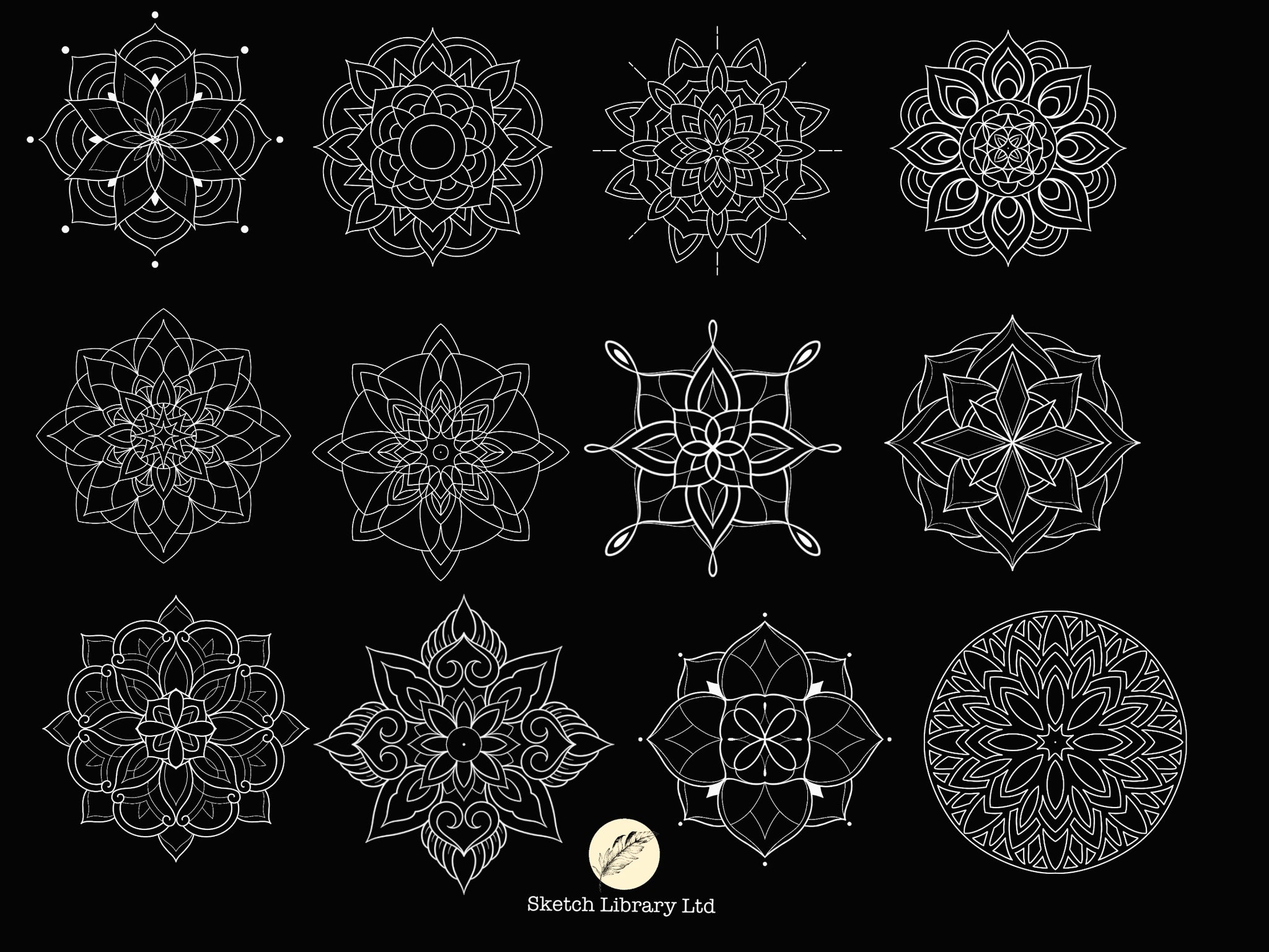 Download 40 Mandalas Stamps Brushes For Procreate Tattoo Design Coloring Sketch Library Ltd