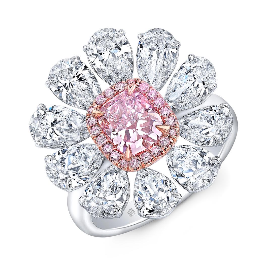 Fancy Pink Diamond Flower Ring