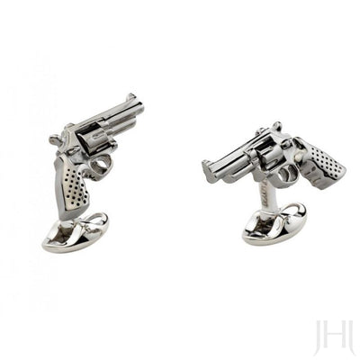  Men's .925 Sterling Silver Piston Cuff Links