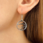 Small Circular Teton Signature Earrings