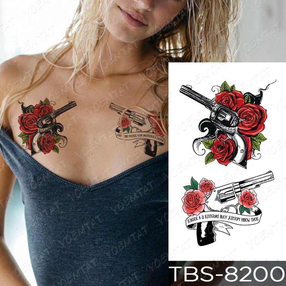 Buy 3D Temporary Tattoo Sticker Big Guns N Roses Design For Men Women Girls  Hand Arm Waterproof Size  19x12cm Online  160 from ShopClues