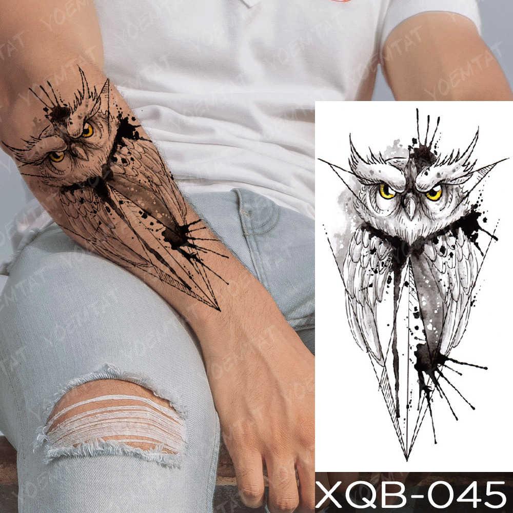 Women Big Arm Owl Fake Temporary Tattoo  Mandala Flower India Tattoo  Stickers  Fruugo IN