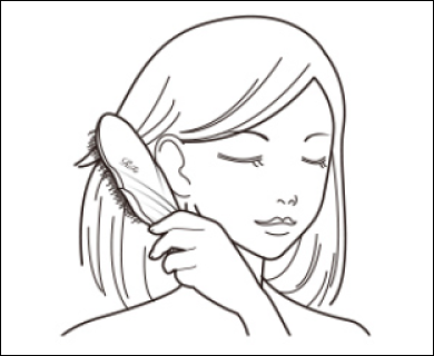 girl brushing hair clipart black and white