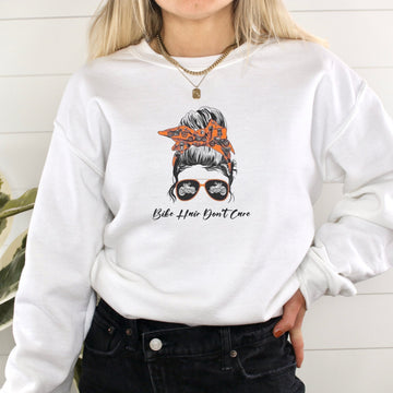 Bike Hair Don't Care Graphic Sweatshirt