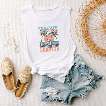 Forever Chasing Sunsets Muscle Tank Top