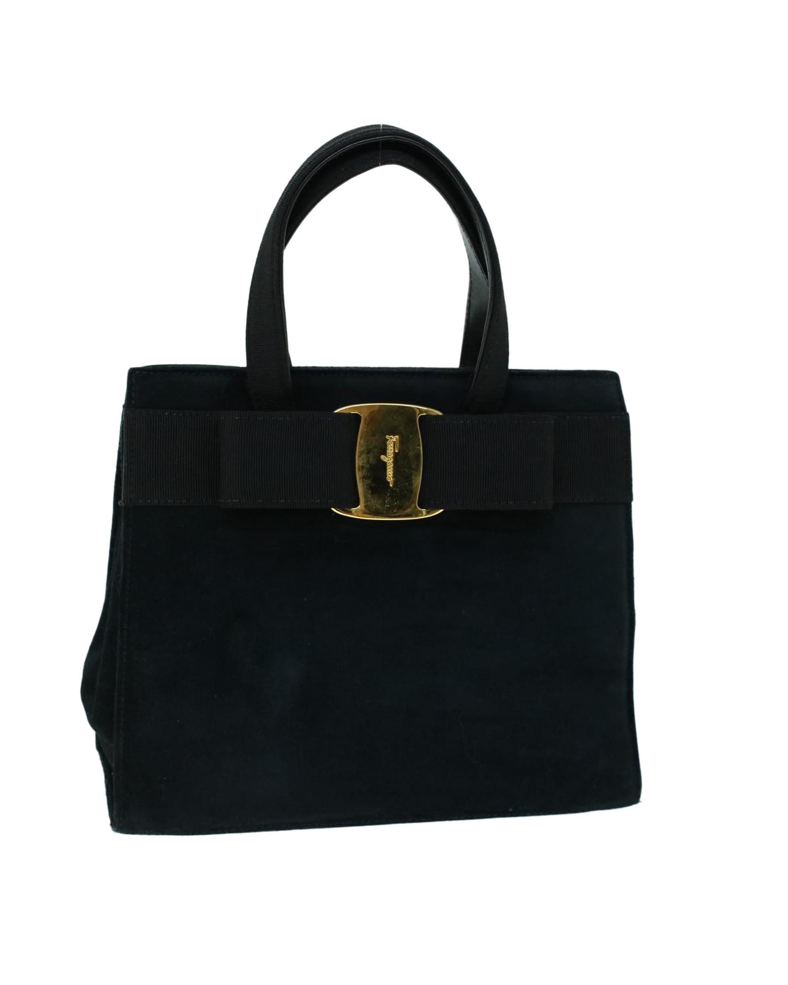 image of Authentic Black Suede Hand Bag