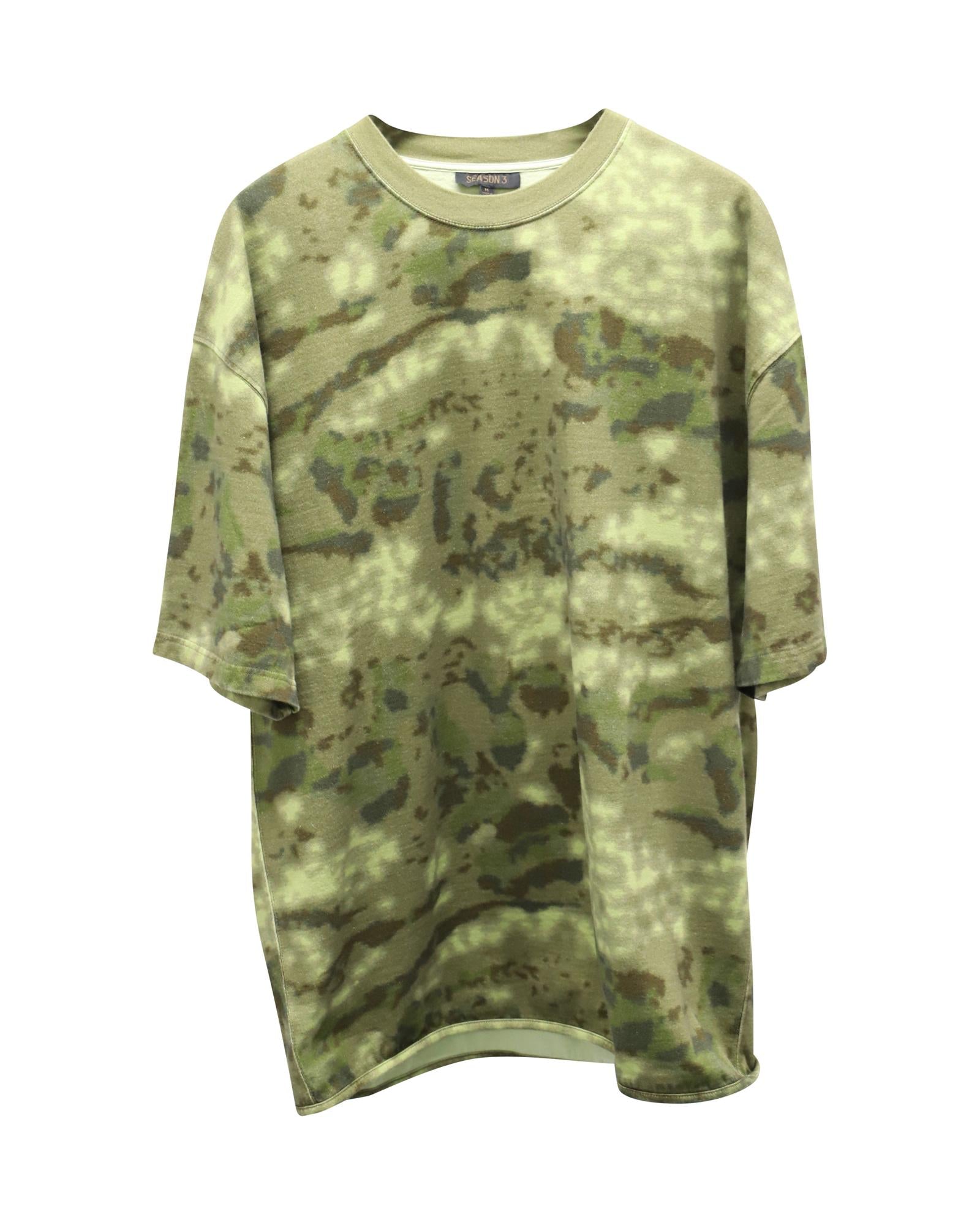 image of Camo Print Knitted Jersey T-Shirt