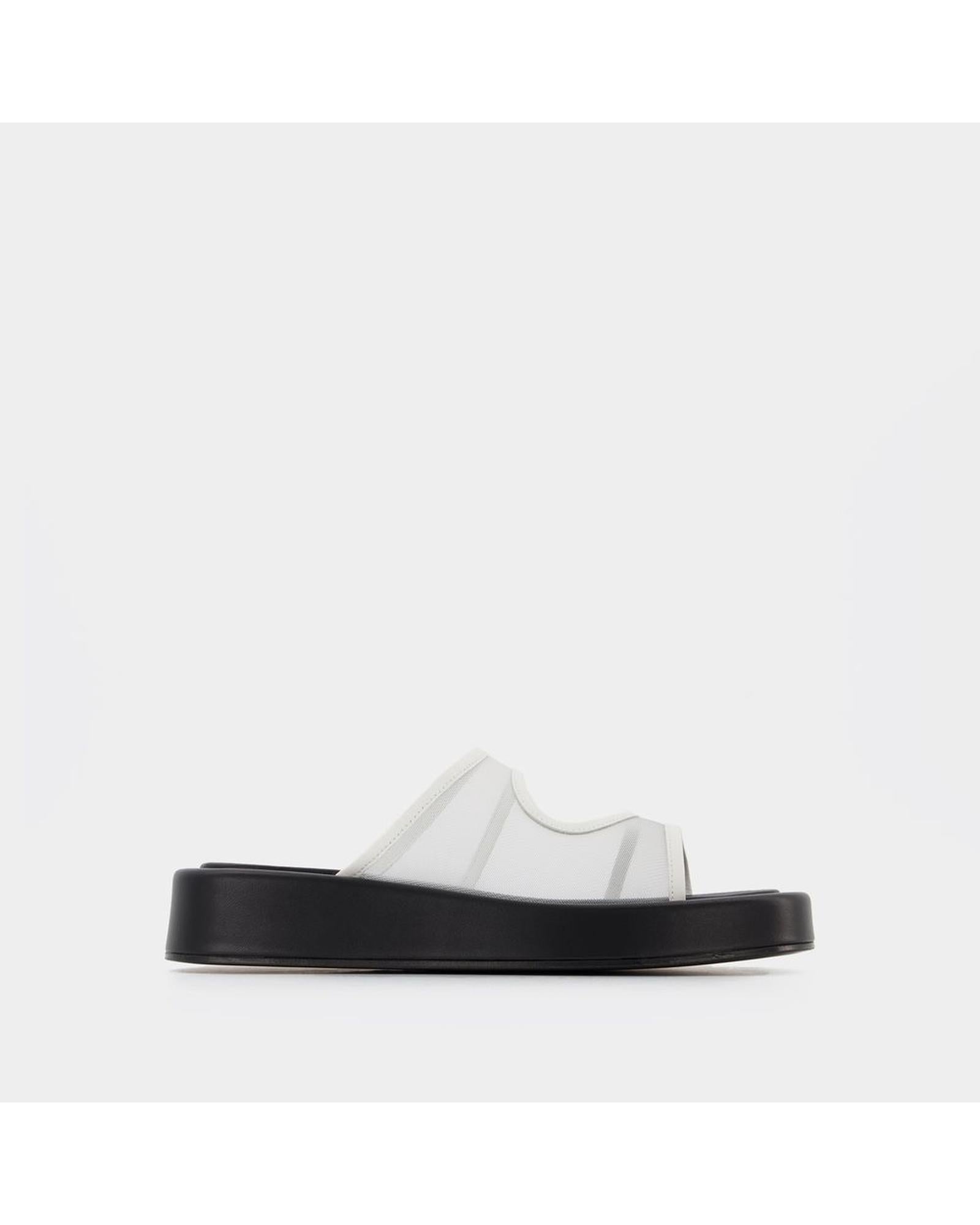 Image of Platform Slides - Smooth Calfskin - Slip-On - Open Toe