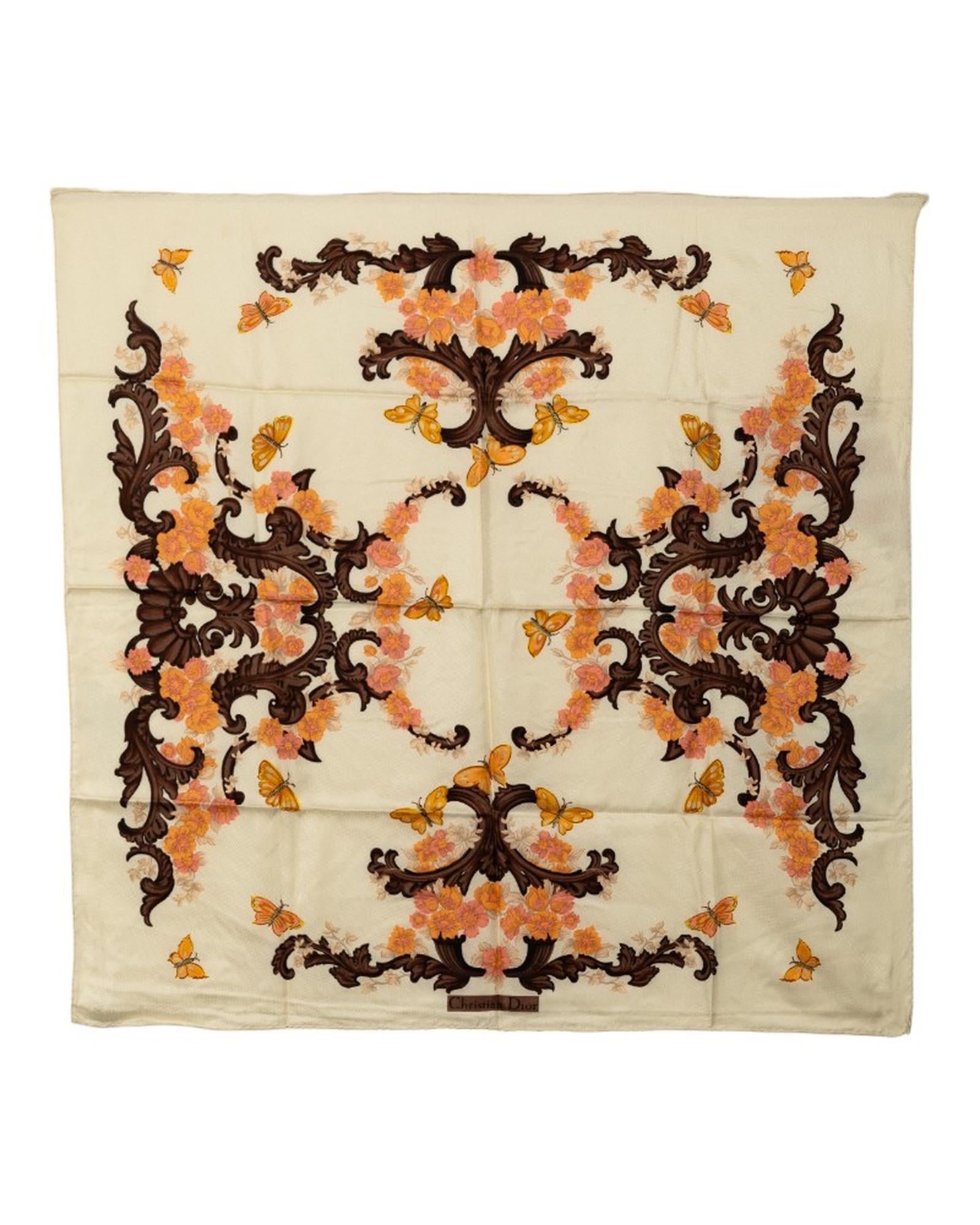 image of Silk Floral Pattern Scarf