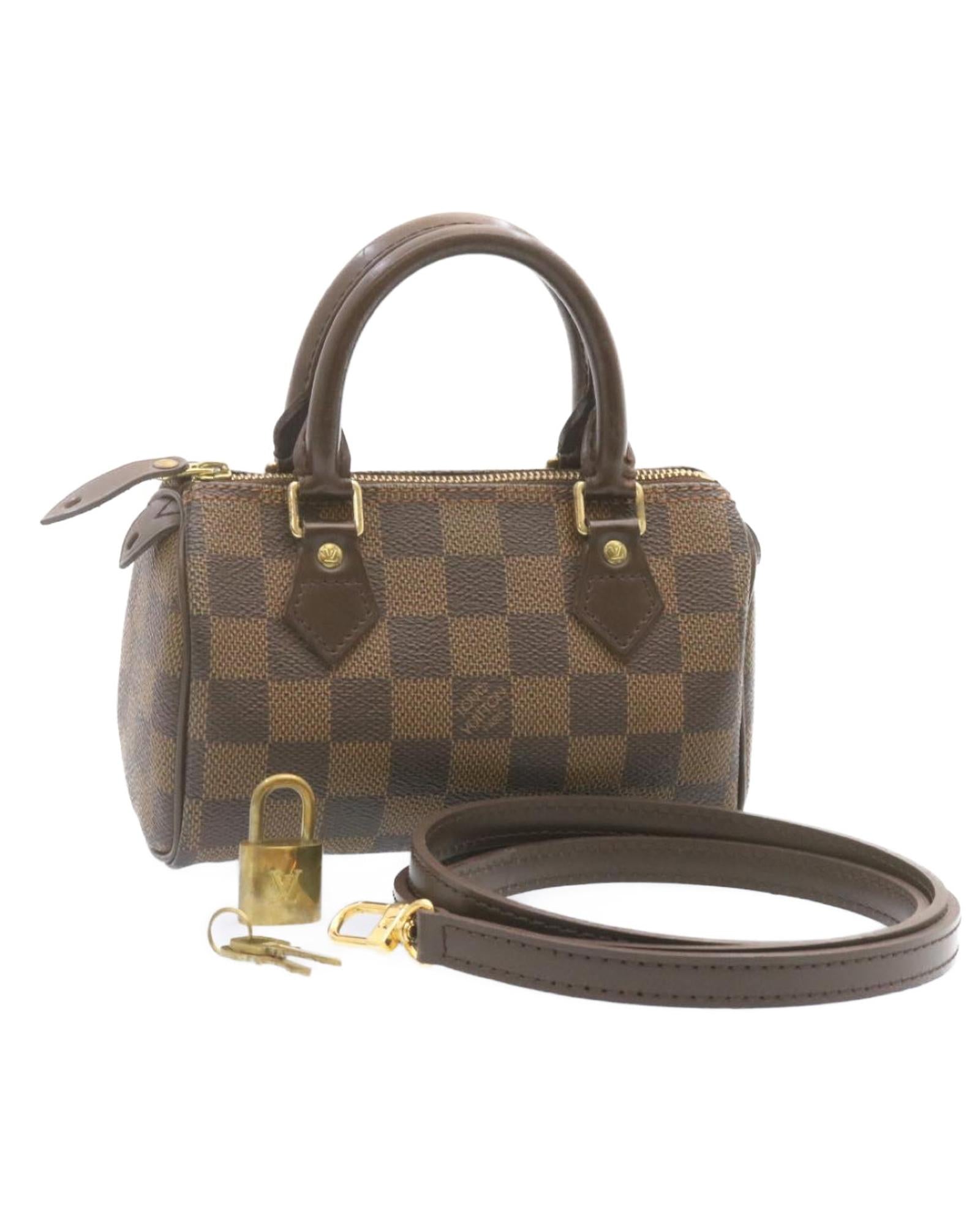 Image of Damier Ebene Mini Speedy Hand Bag SP Order LV Auth