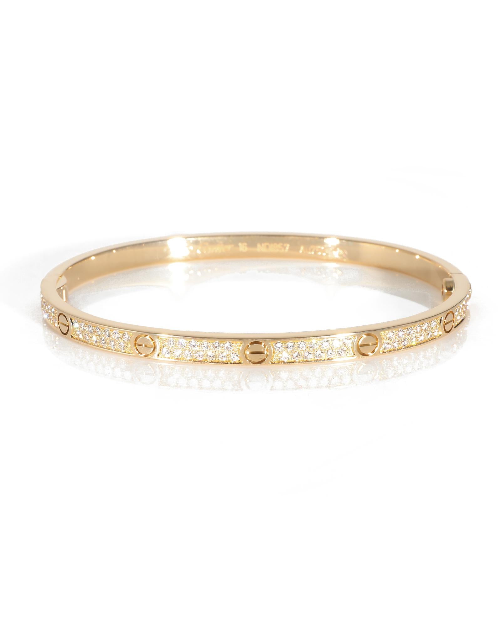 image of Paved 18K Yellow Gold Love Bracelet