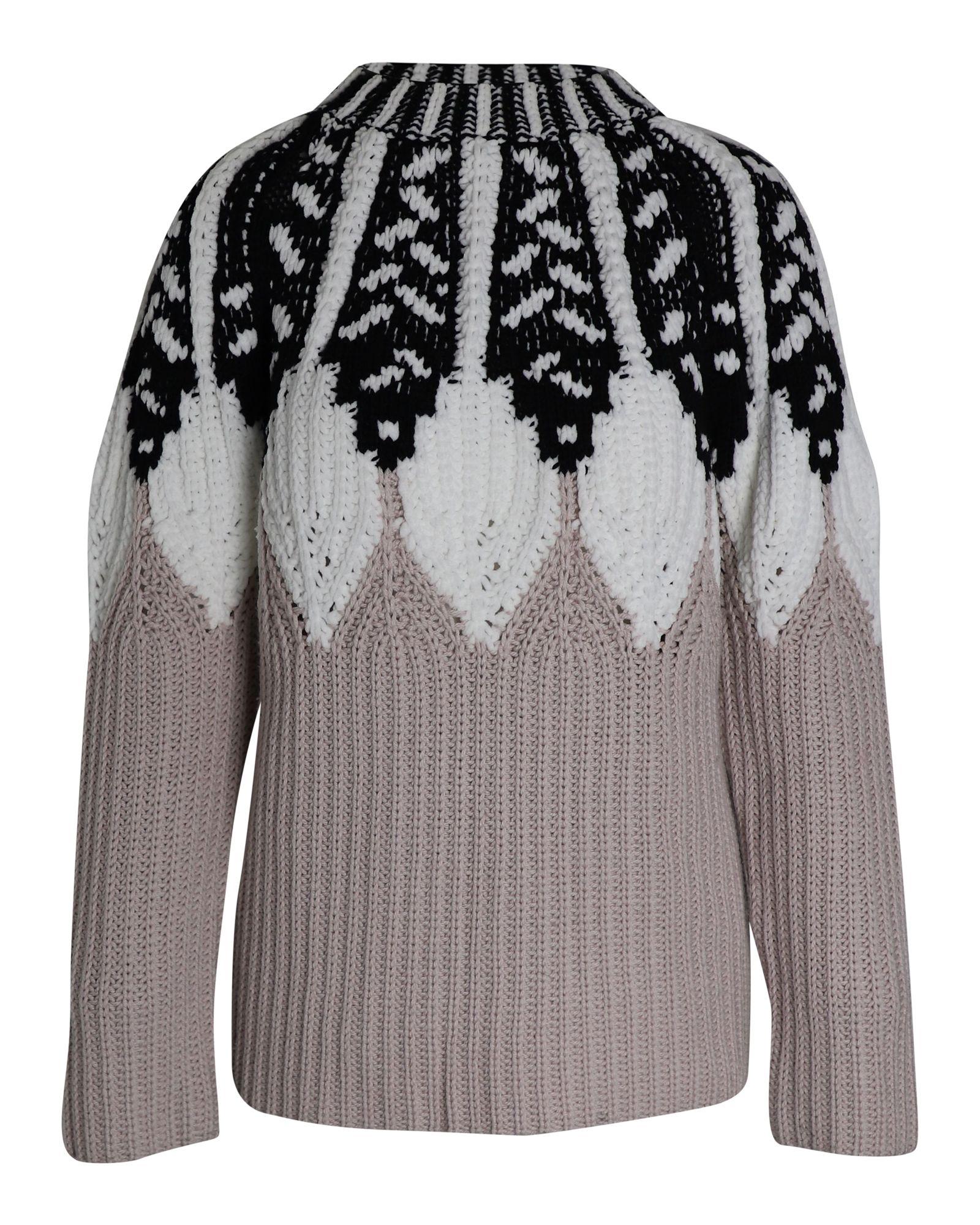 image of Multicolor Intarsia Knit Sweater in Wool