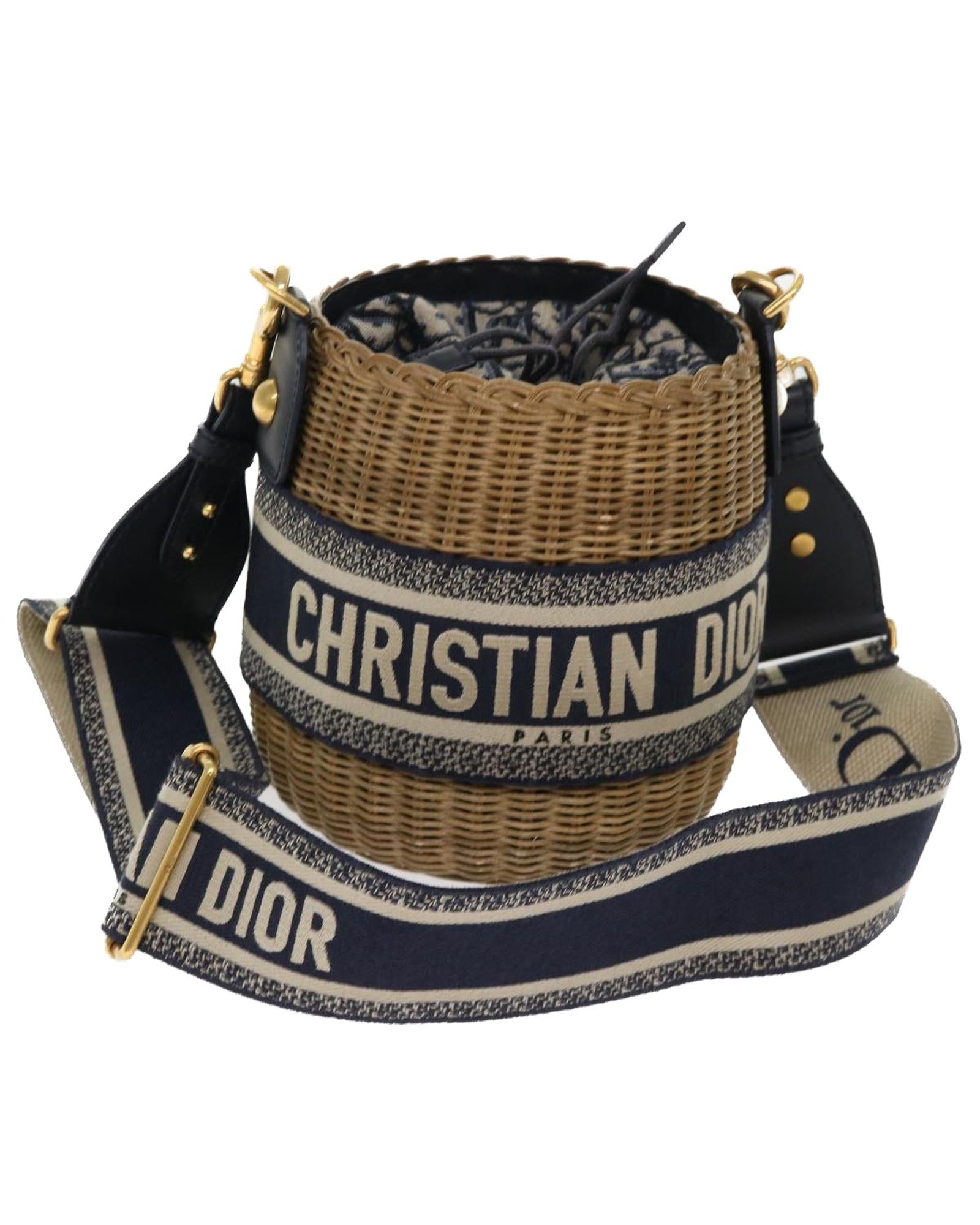 Image of Blue Trotter Canvas Shoulder Bag by Christian Dior