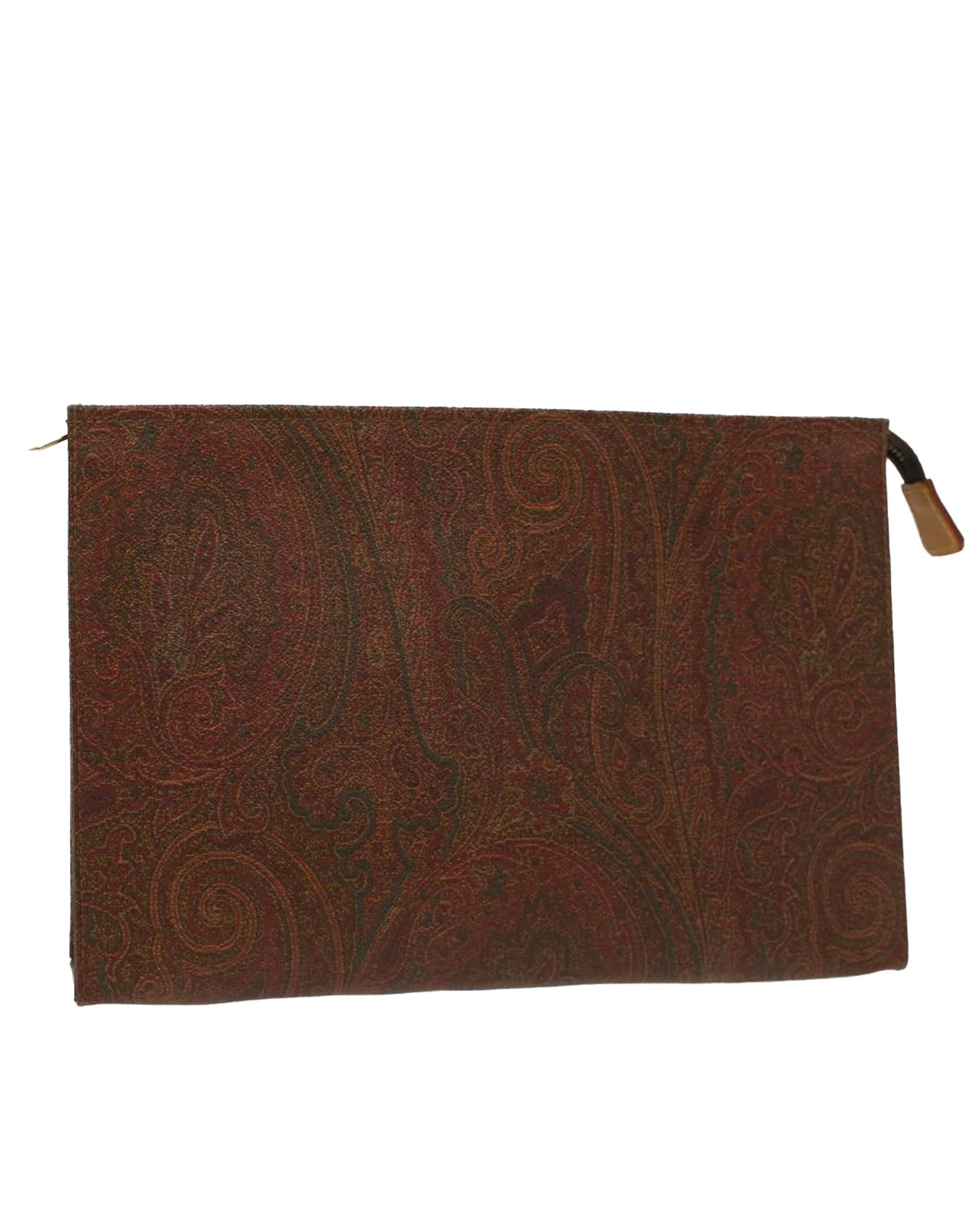 image of Brown PVC Leather Etro Clutch Bag