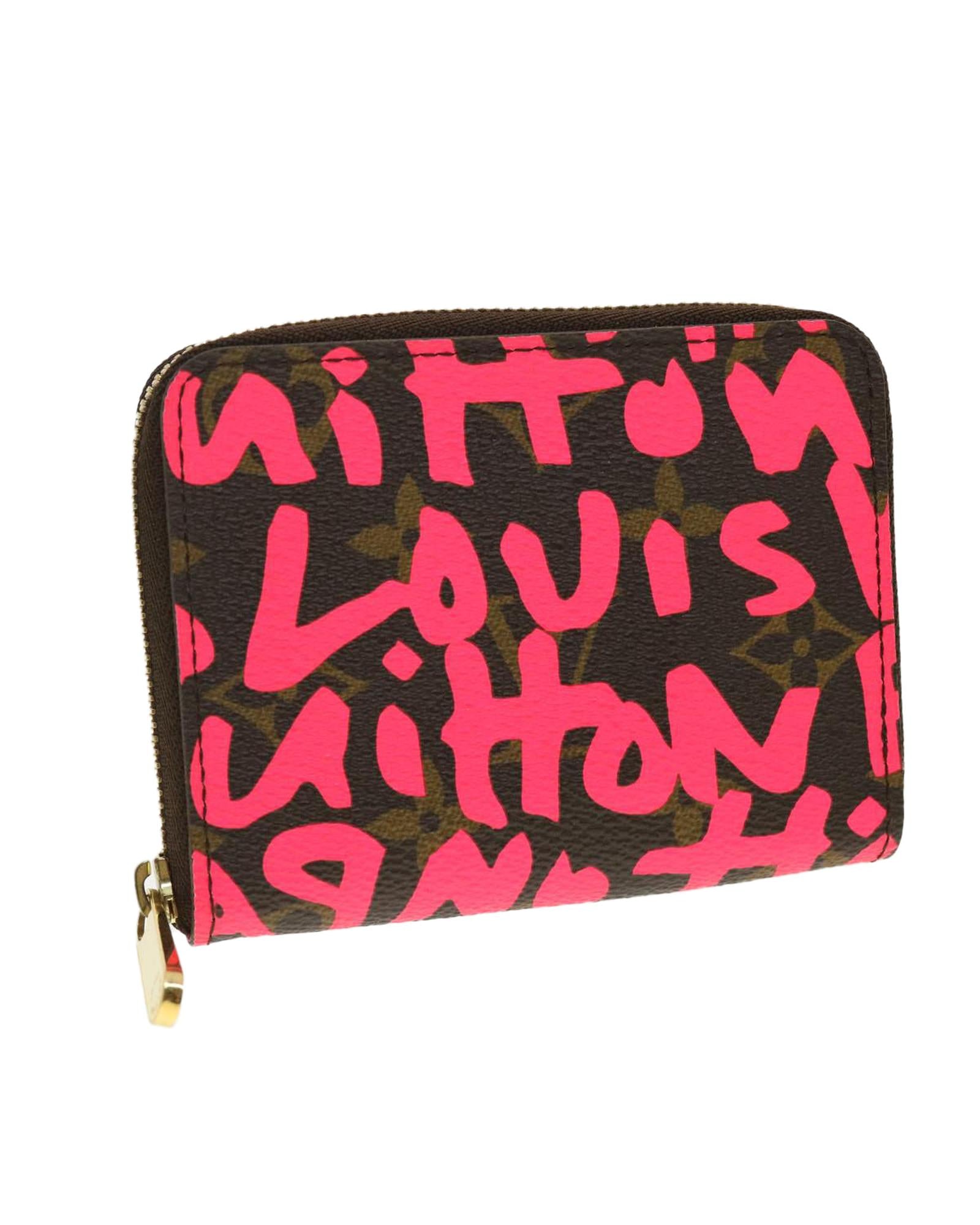 image of Monogram Graffiti Zippy Coin Purse - Fuchsia