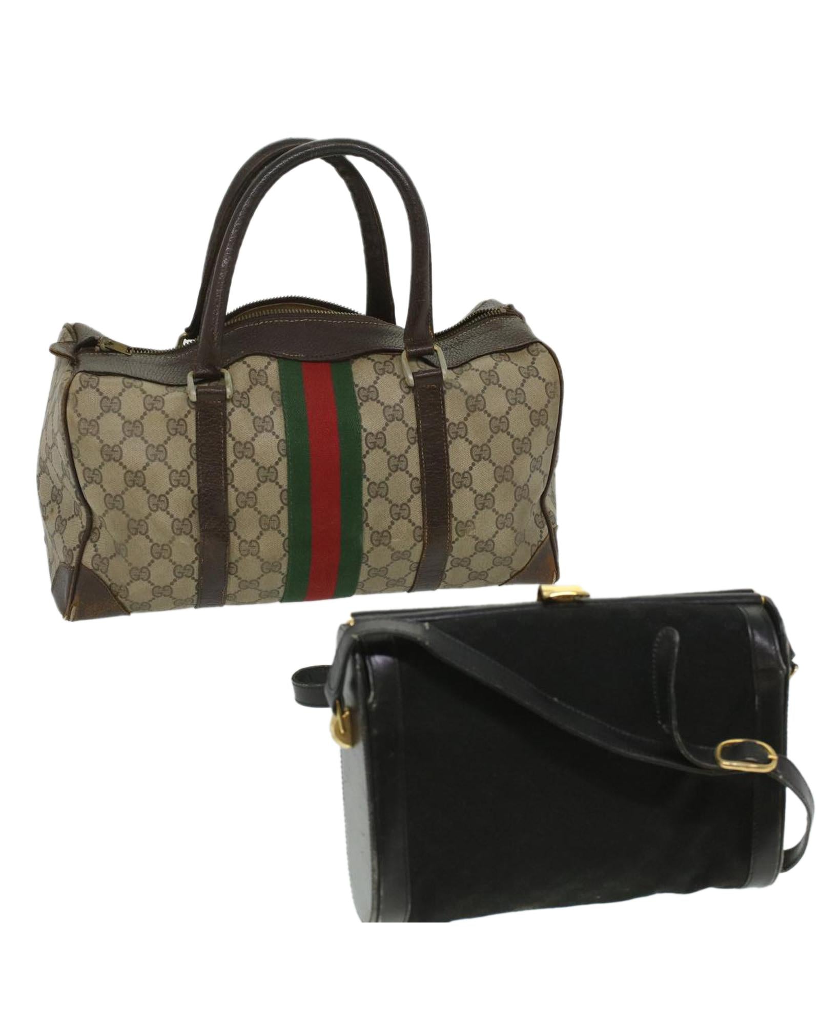 image of GG Canvas Web Sherry Line Hand Bag 2Set