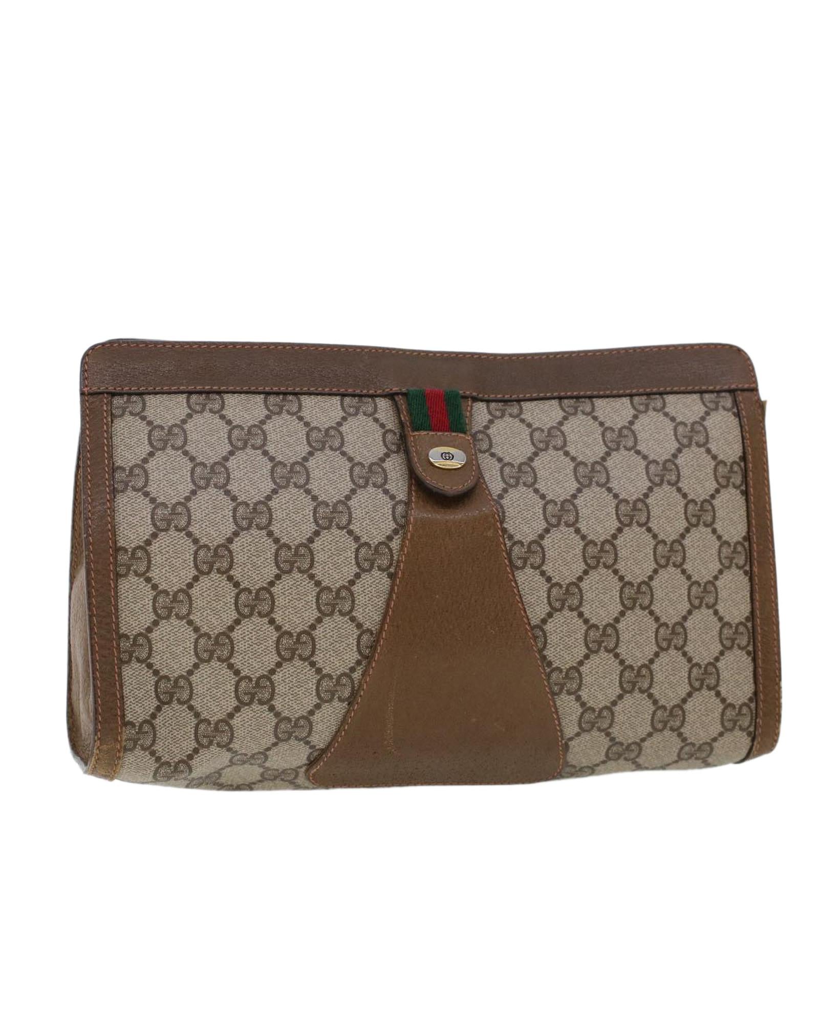 image of GG Canvas Web Sherry Line Clutch Bag