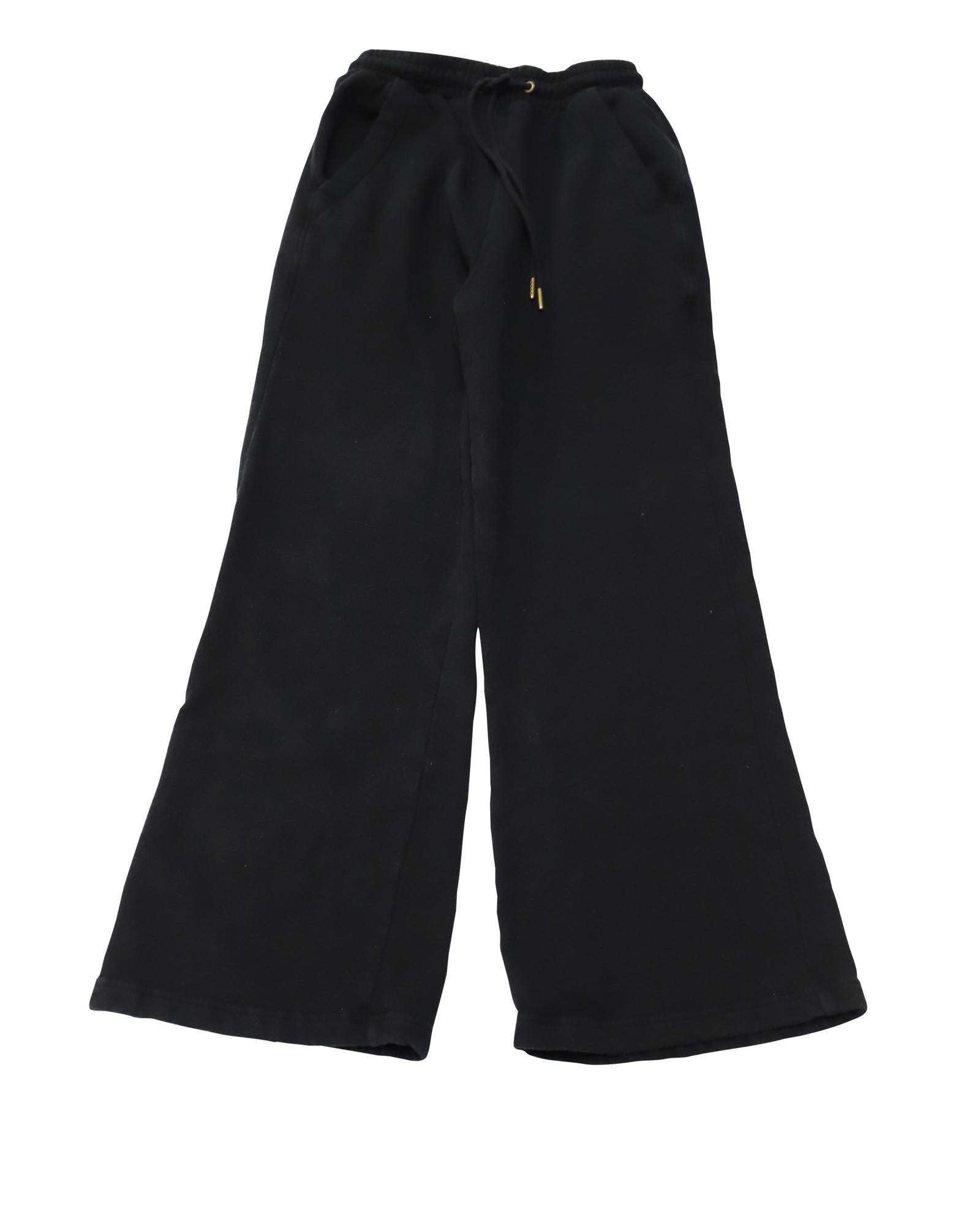 image of Black Drawstring Pants in Cotton