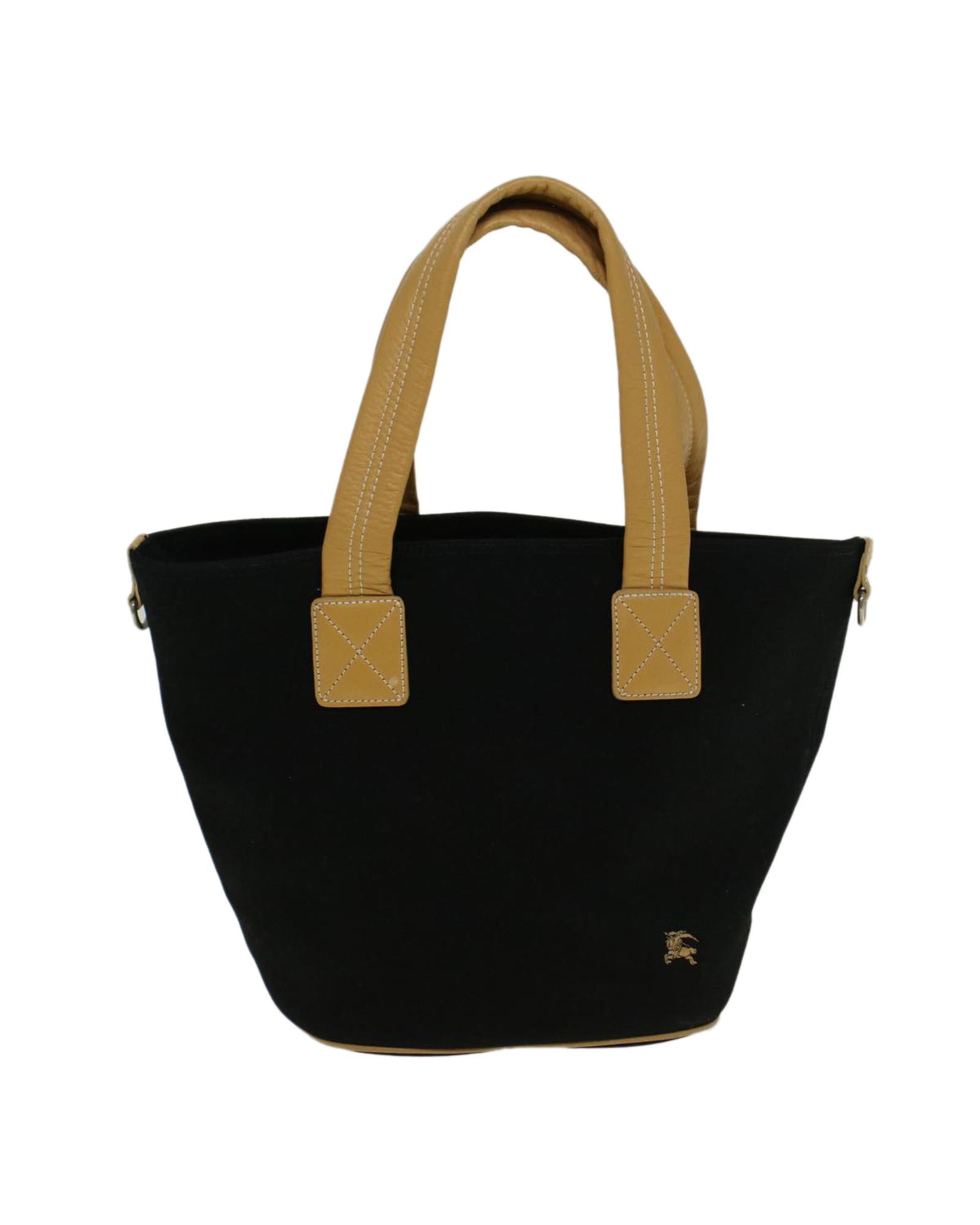 Image of Canvas Tote Bag with Black and Beige Design