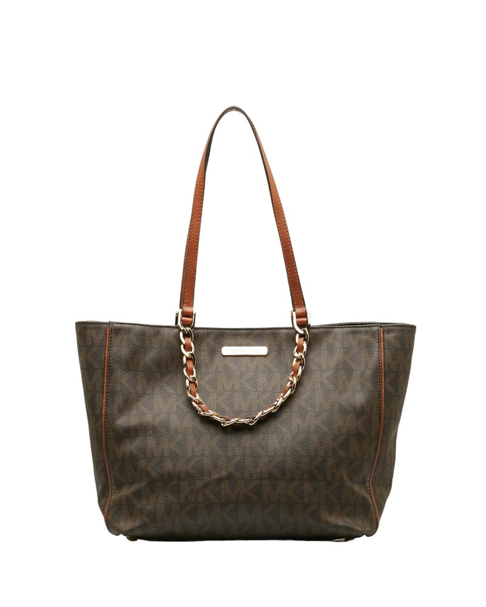 image of Michael Kors Monogram Tote Bag in Brown