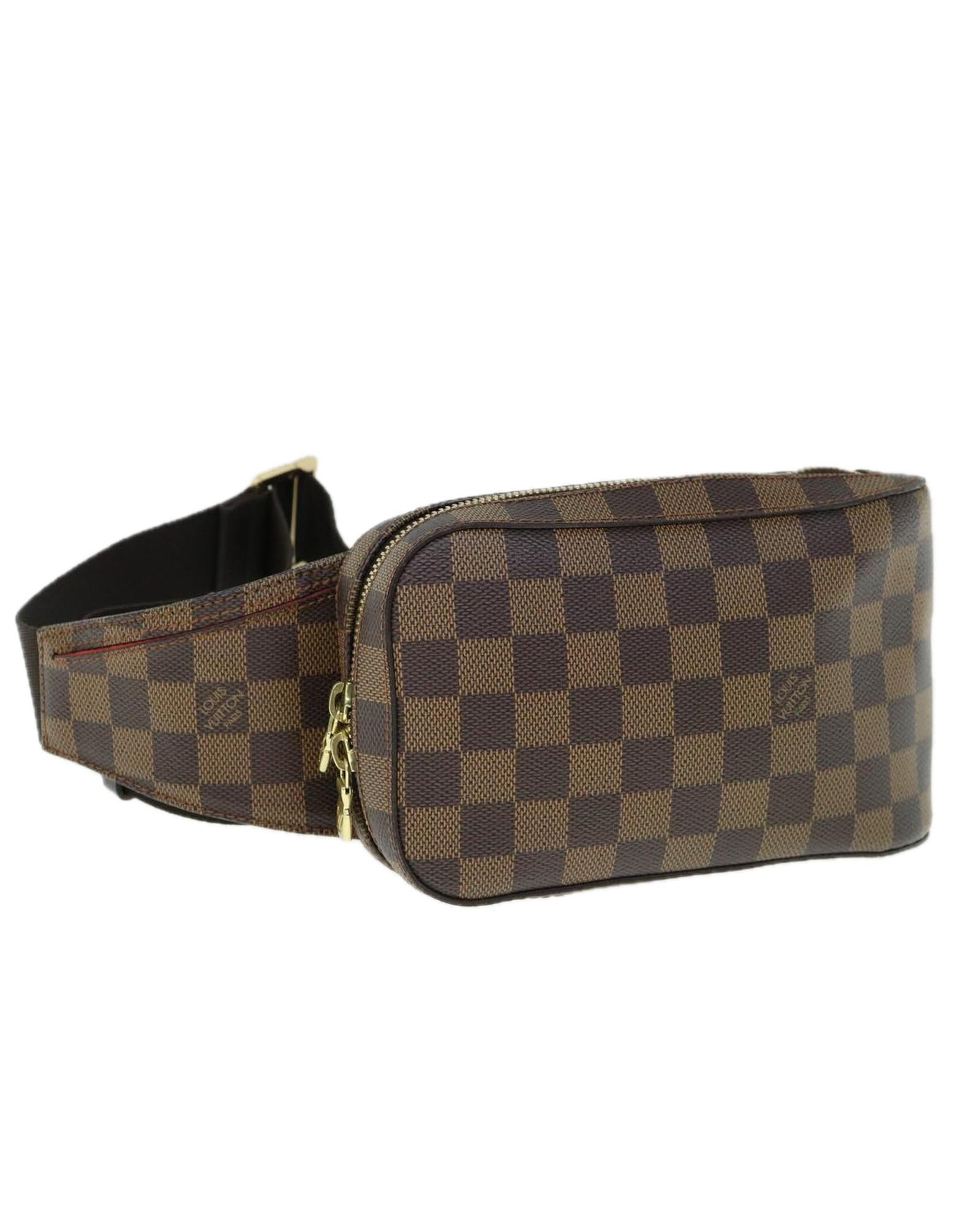 image of Damier Ebene Shoulder Bag with Dust Bag and Serial No.