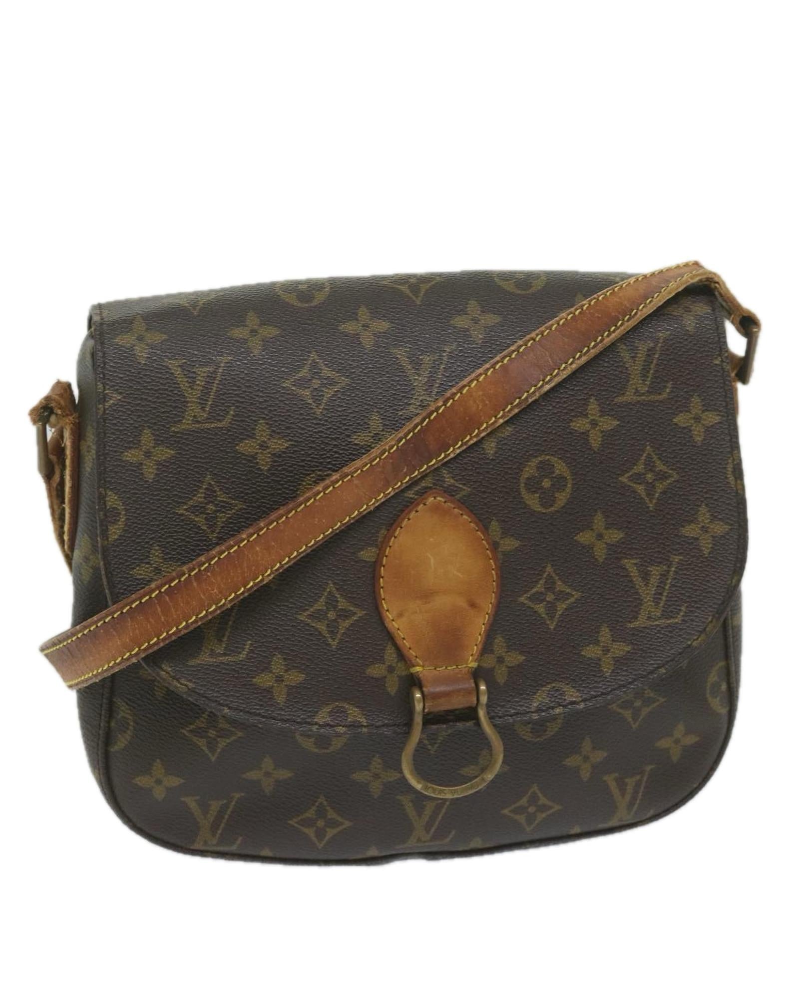 Image of Monogram Canvas Shoulder Bag with Adjustable Strap