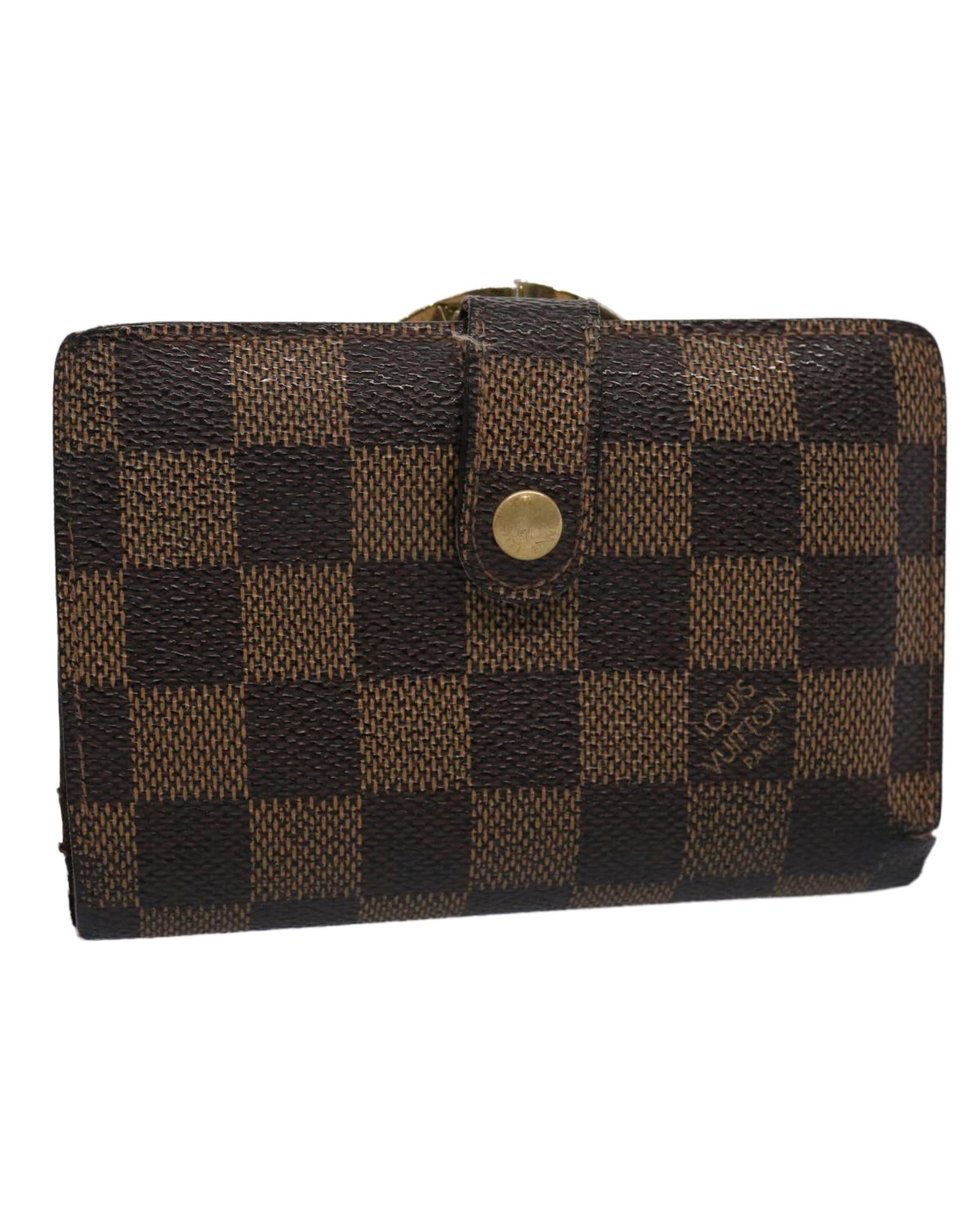 image of Durable Damier Ebene Canvas Wallet with Multiple Pockets