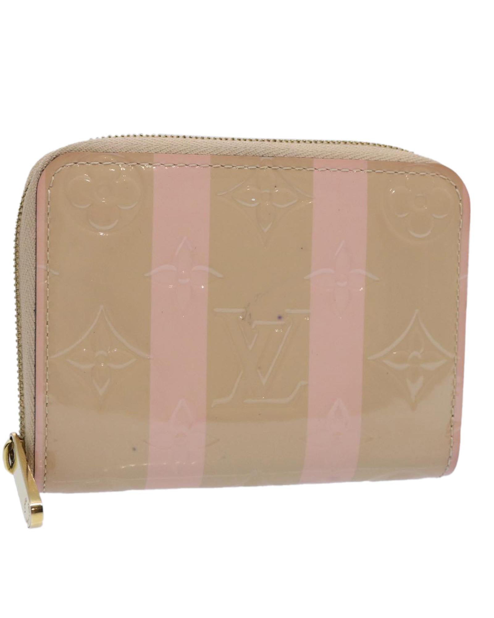 Image of Patent Leather Zippy Coin Purse with Striped Pattern