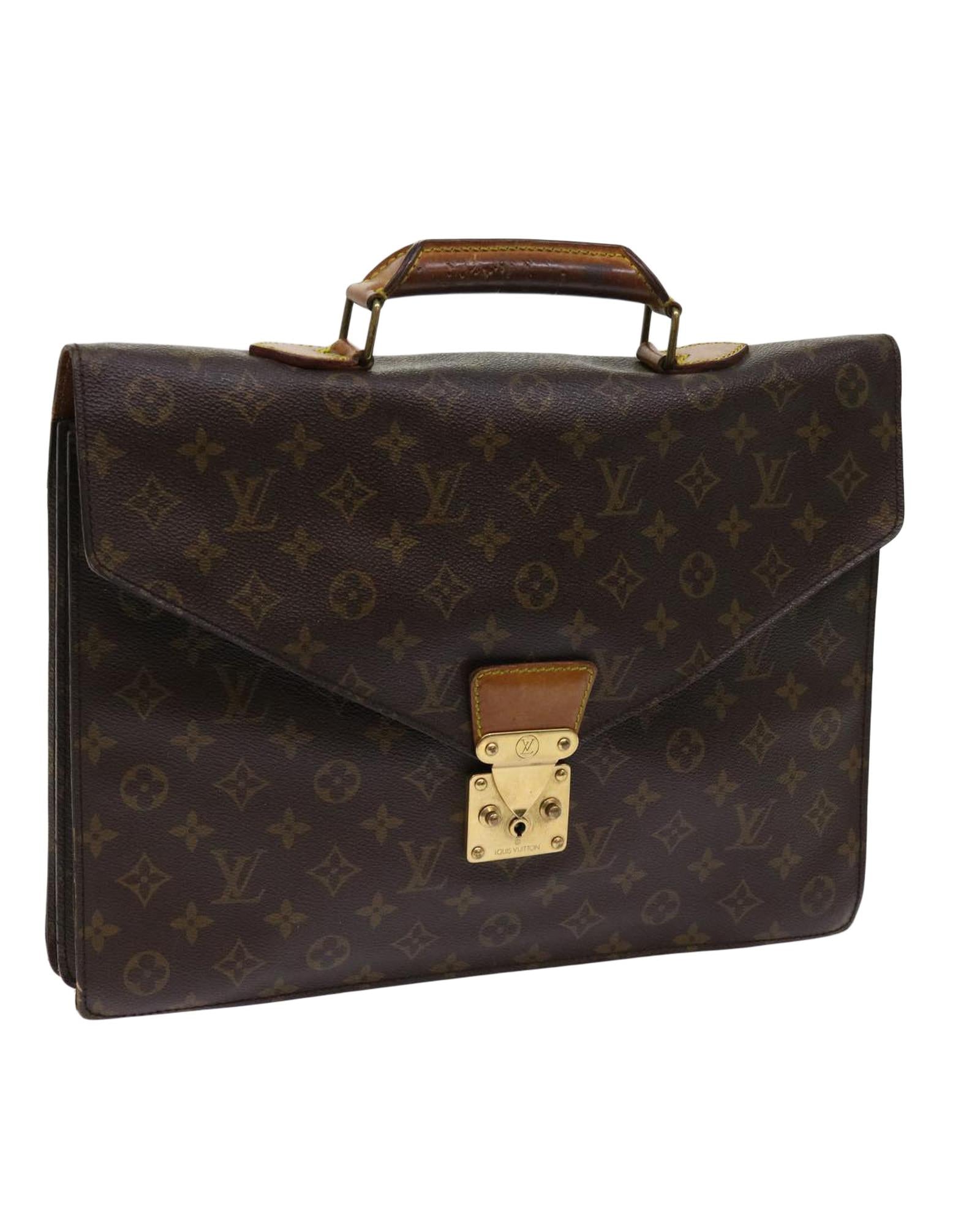 Image of Monogram Canvas Briefcase with Scratches and Rubbing - France Made