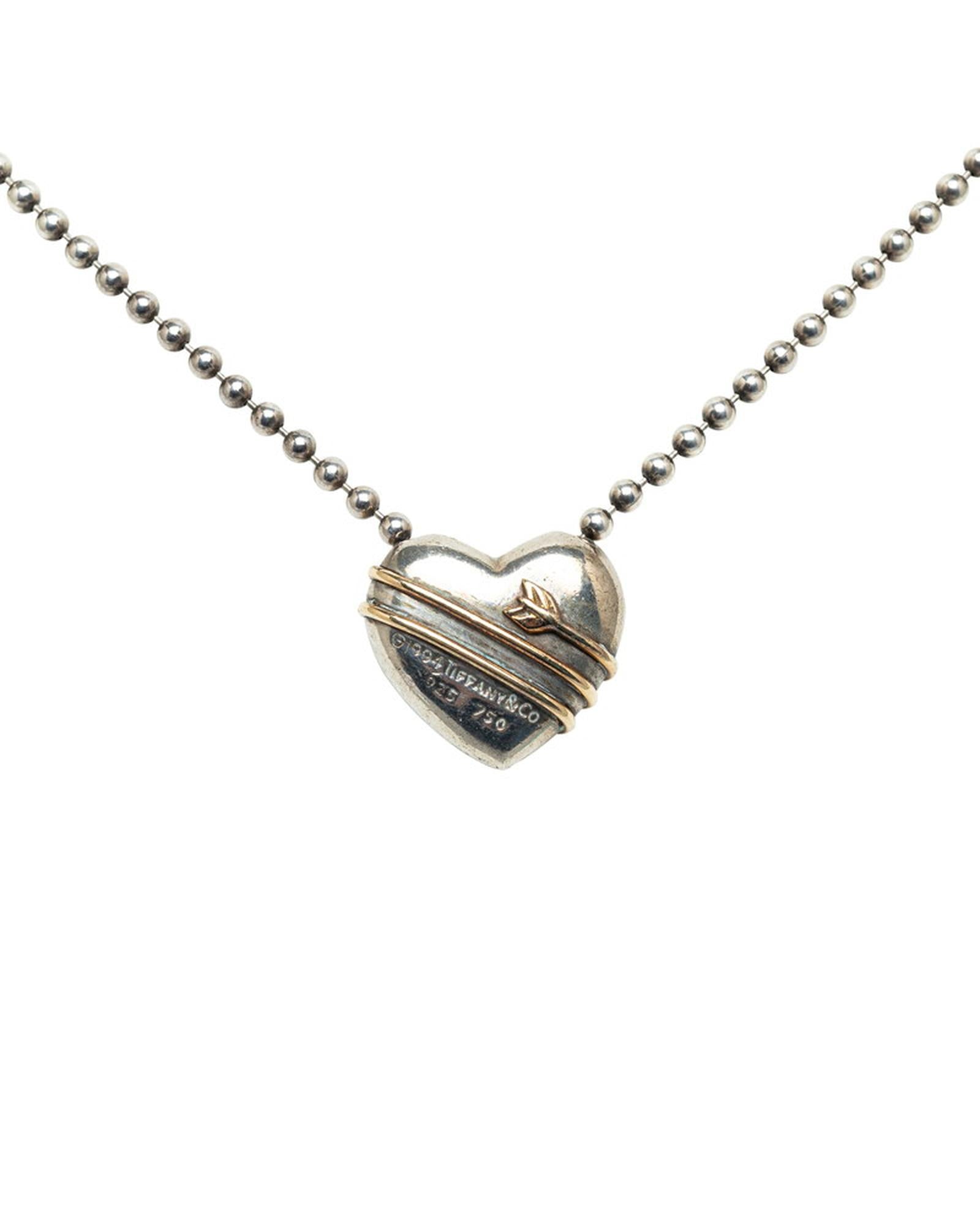 image of Arrow Heart Ball Necklace in 18K & Silver by Tiffany & Co.