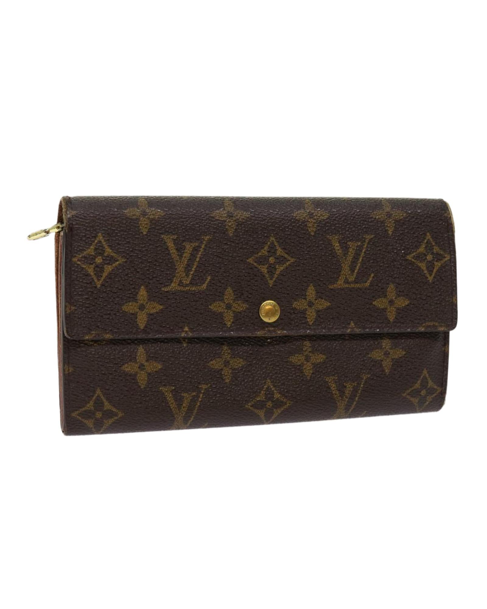 Image of Monogram Canvas Credit Wallet with Button Clasp by Louis Vuitton