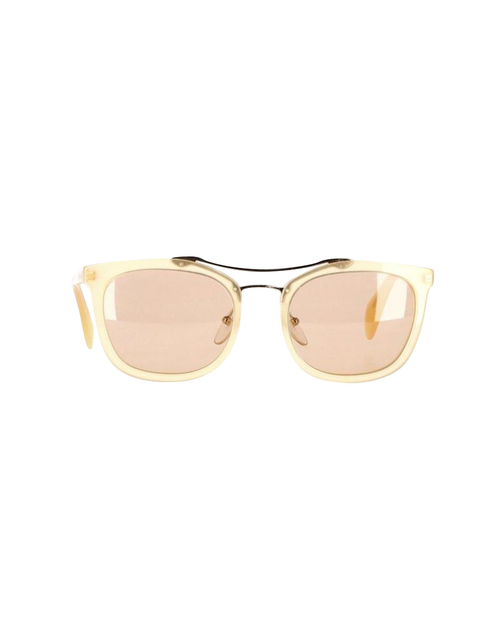 Image of Beige Acetate Aviator Sunglasses by Prada