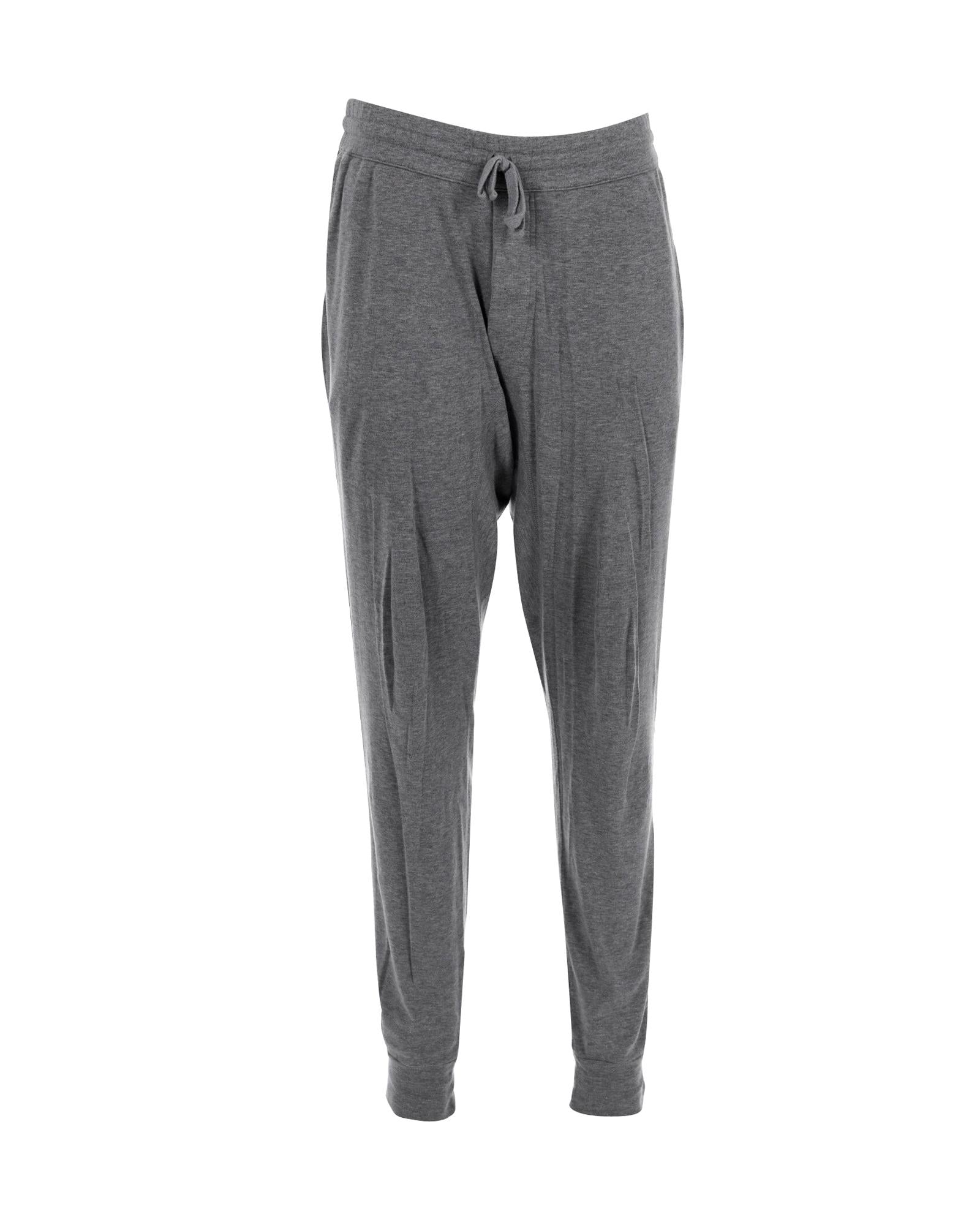 Image of Relaxed Fit Drawstring Sweatpants in Grey Cotton