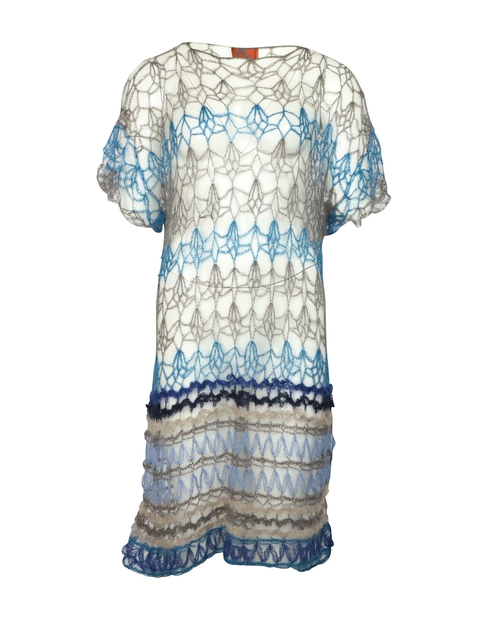 image of Rainbow Knit Beach Dress in Wool by Missoni