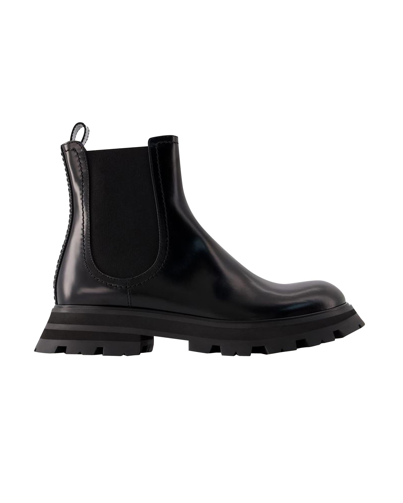 image of Black Leather Chelsea Boots