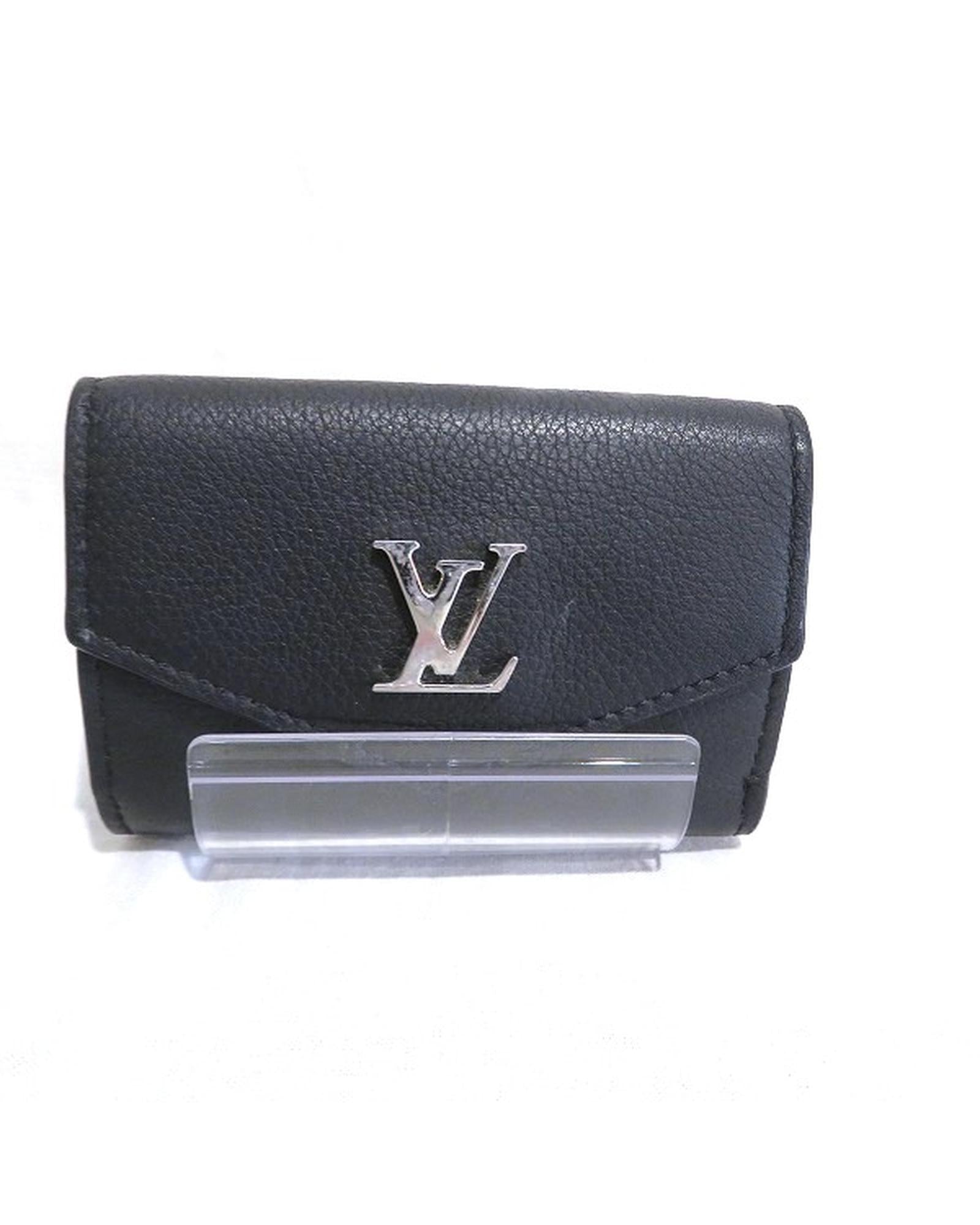 image of Mini Lock Wallet in Black Leather