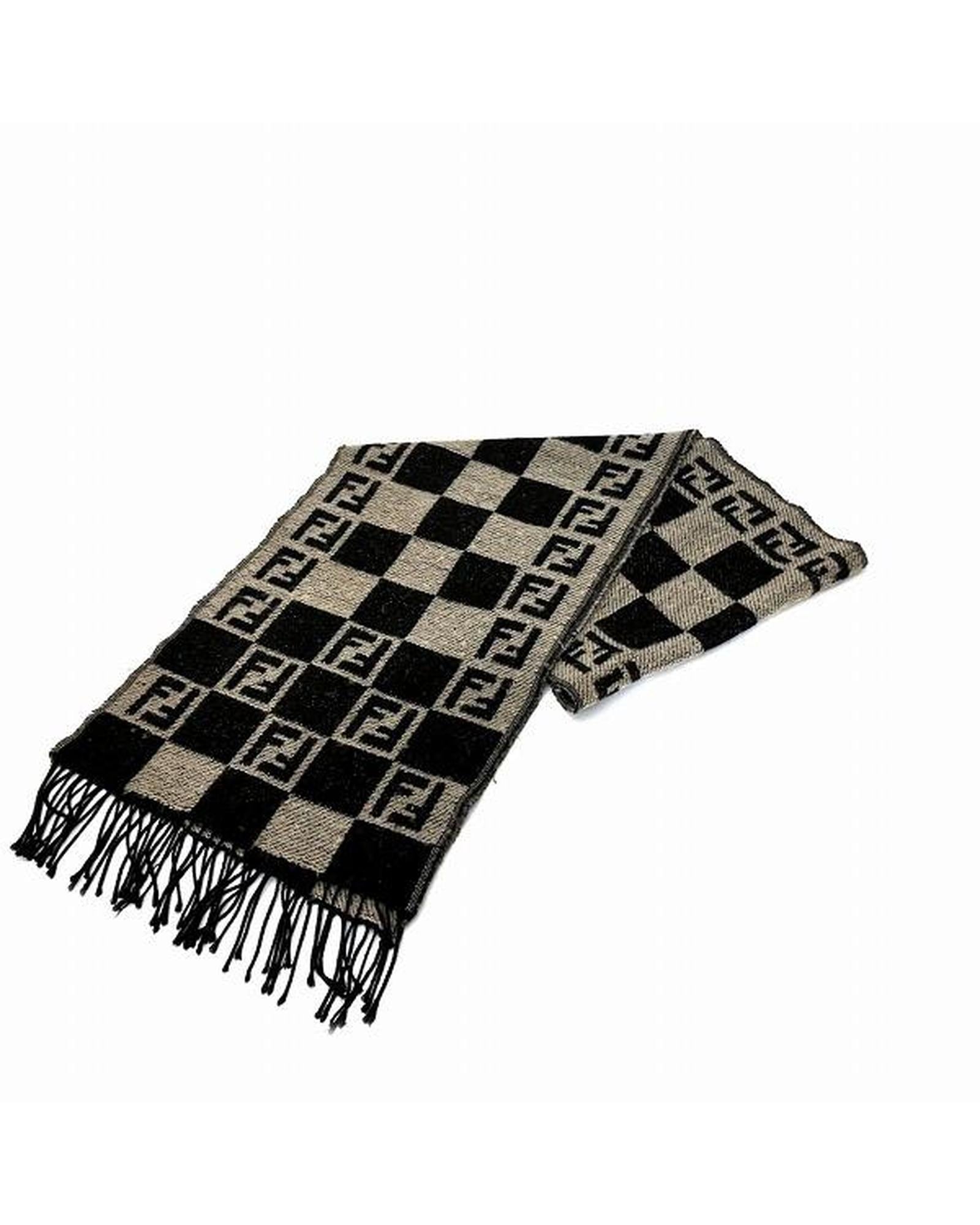 Image of Wool Black Scarf by Fendi