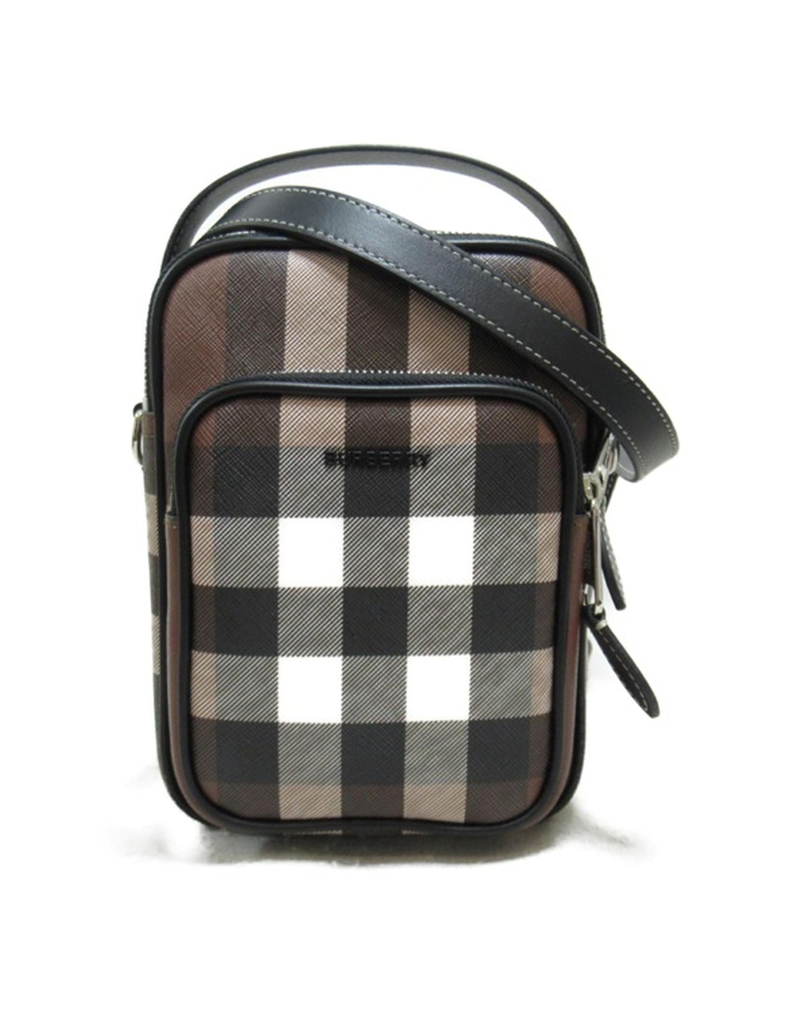 image of Classic Burberry Crossbody Bag in Iconic Check Pattern