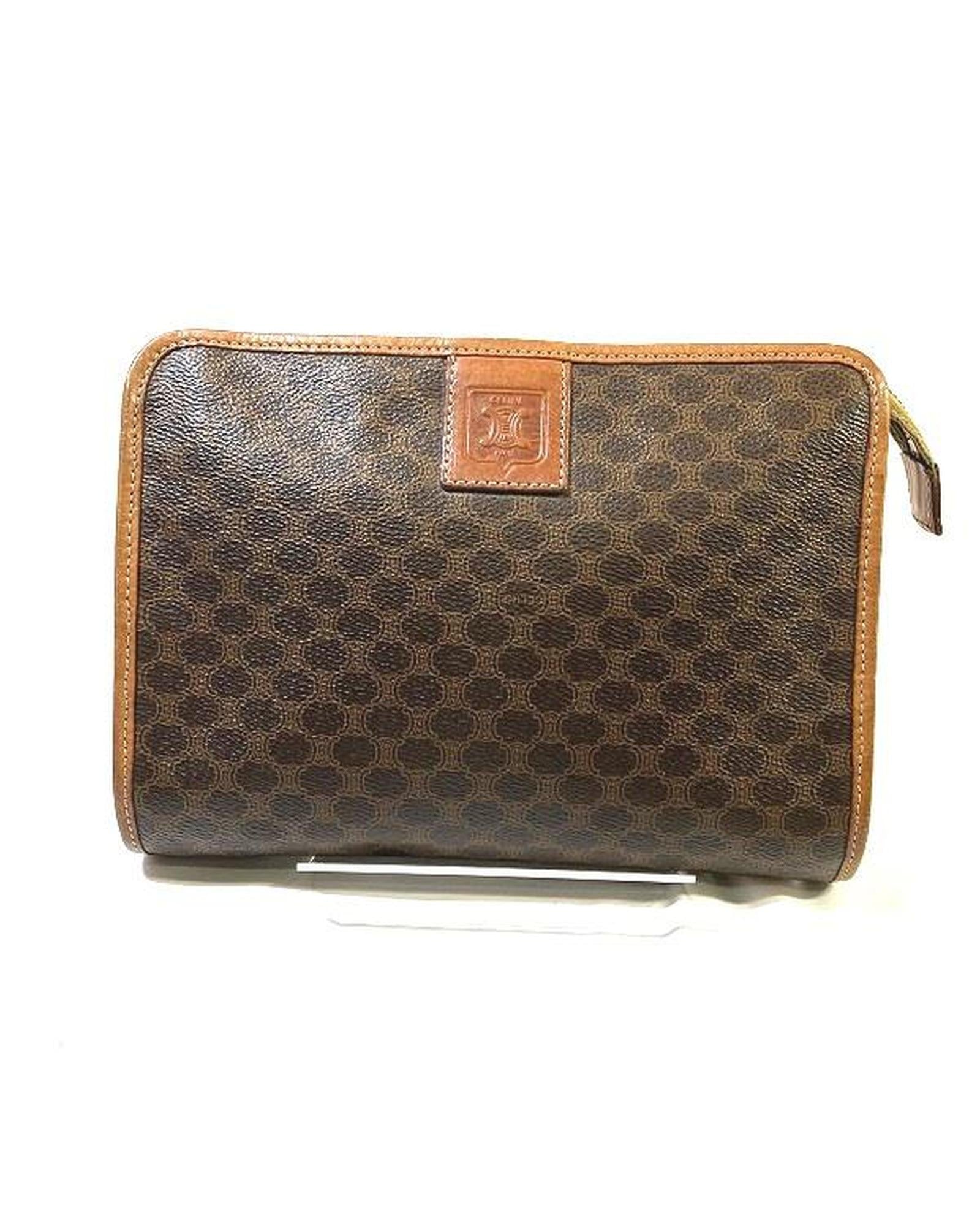 image of Canvas Clutch Bag in Brown AB Condition