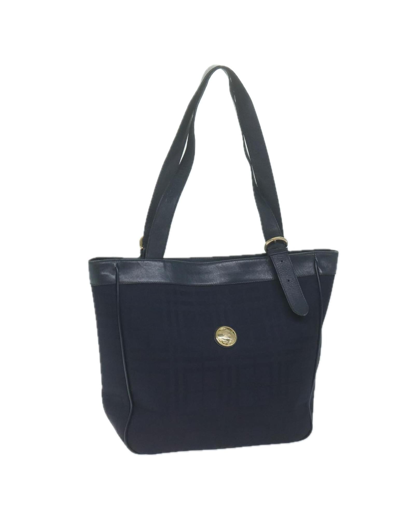 image of Authentic Burberrys Navy Tote Bag in Classic Nova Check Design