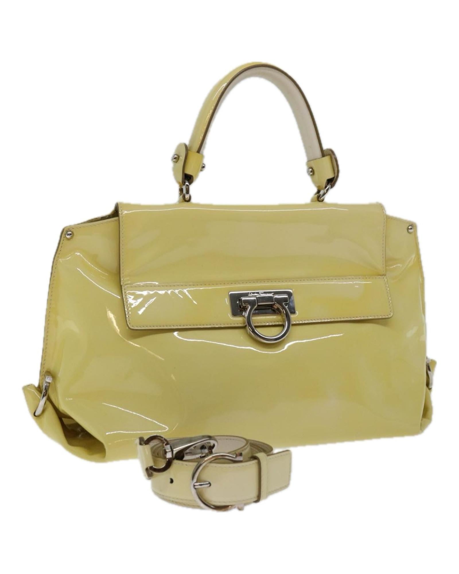 image of Sofia Gancini Patent Leather Hand Bag with Authenticity