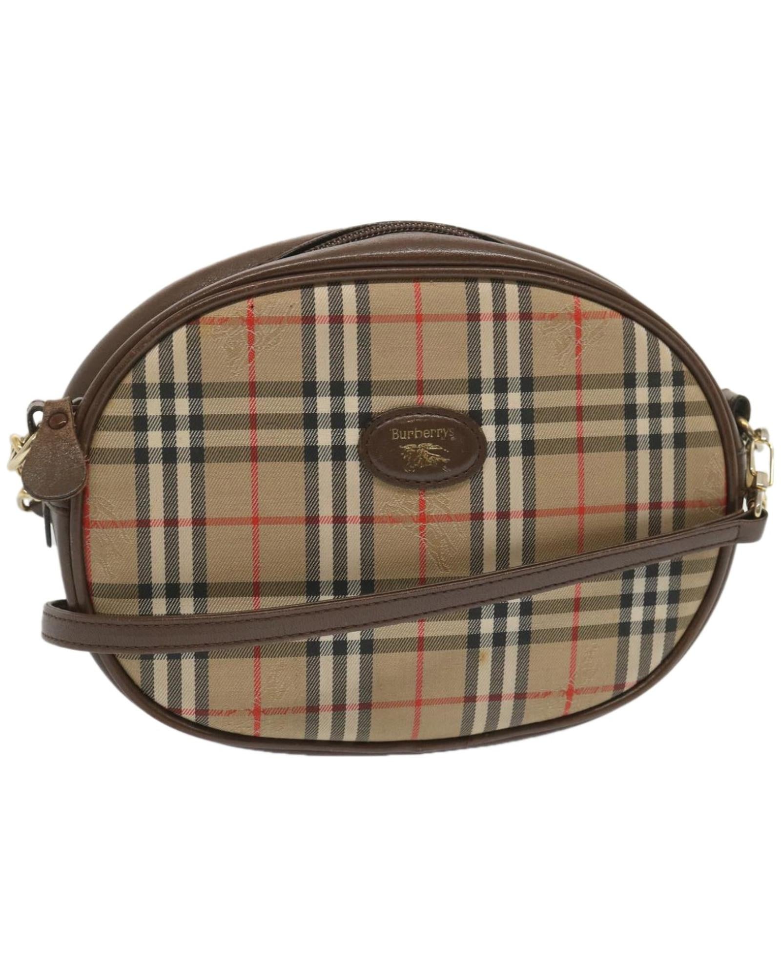 image of Classic Checkered Shoulder Bag in Premium Canvas Fabric