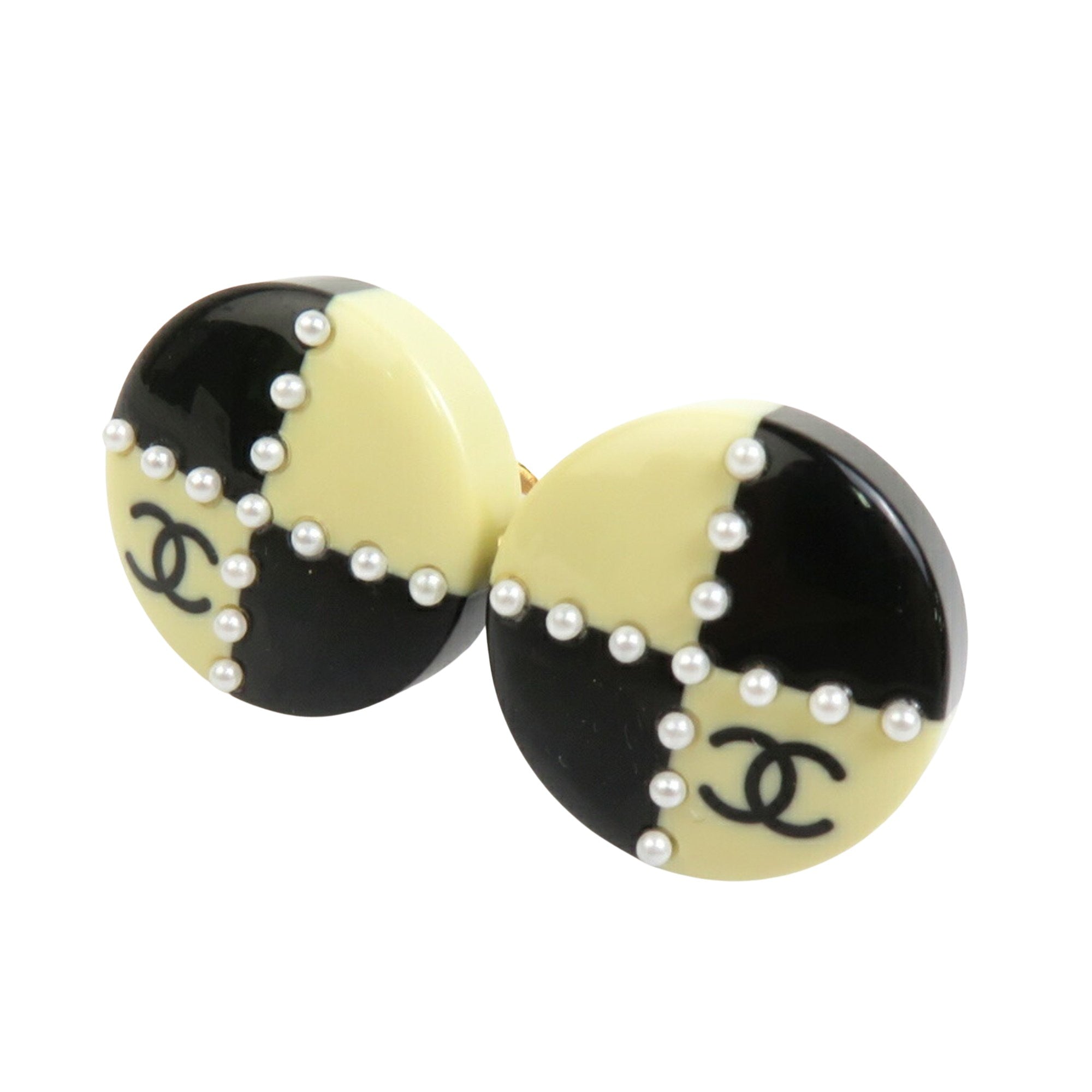 image of Chic Metal Earring with Intertwined Double C Logo by Chanel