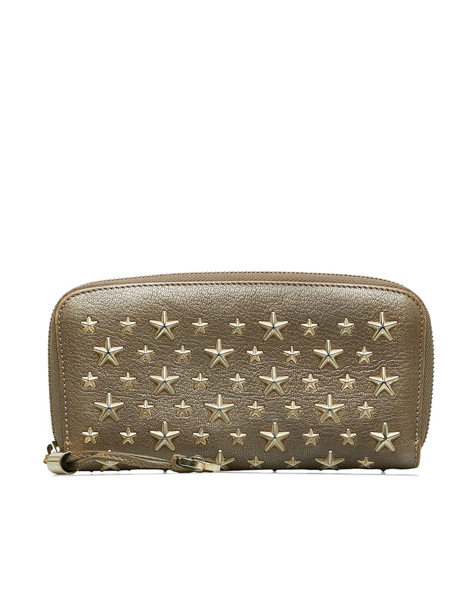 image of Star Studded Grey Wallet by Jimmy Choo