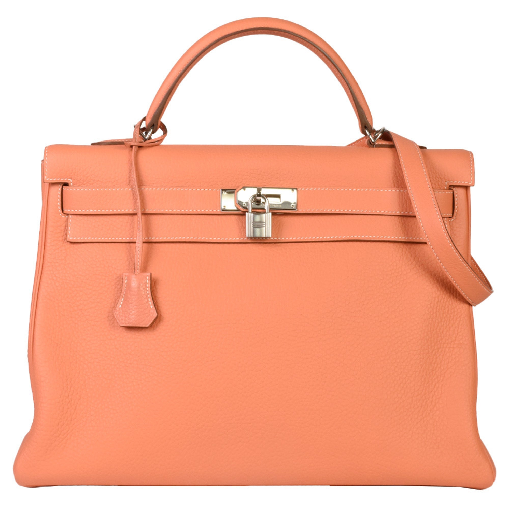 image of HermÃ¨s Orange Handbag