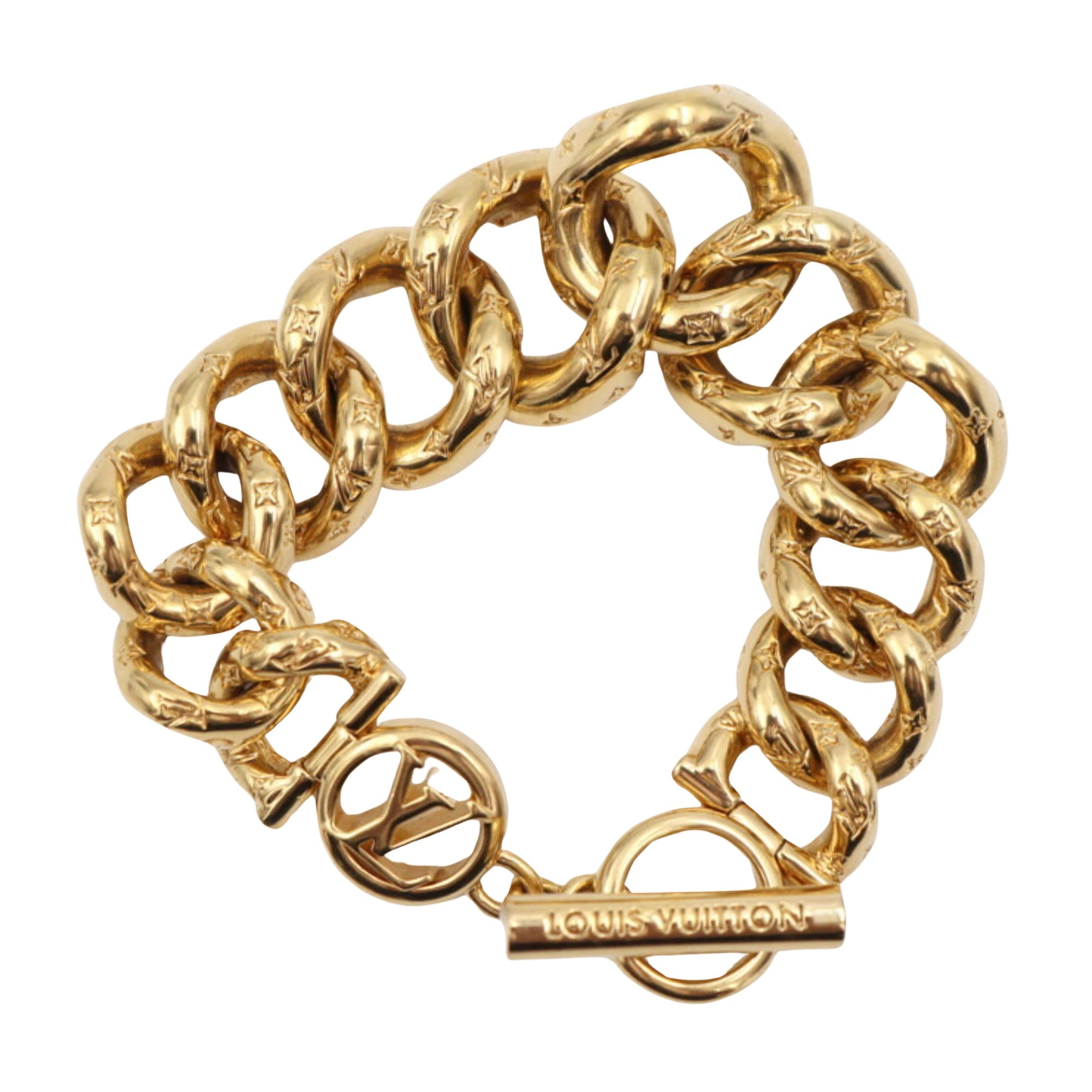 image of Gold Monogram Charm Bracelet - High-quality Metal Jewelry