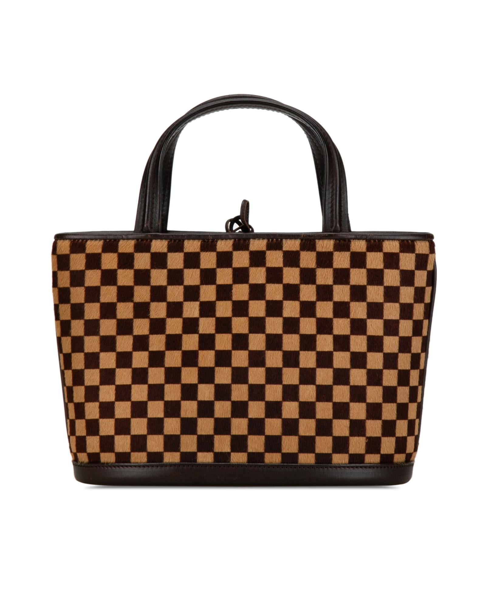 image of Damier Sauvage Pony Hair Tie-String Handbag