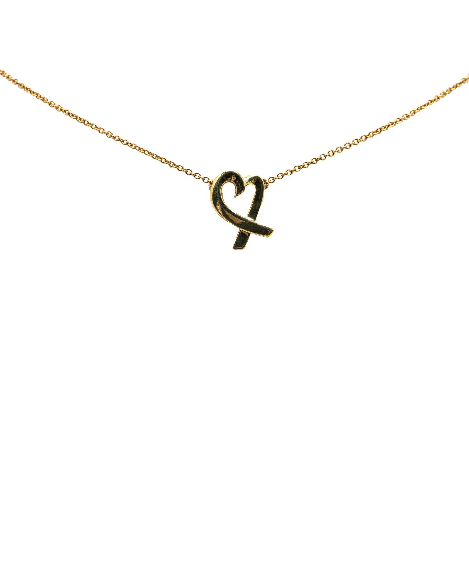 Image of Loving Heart Pendant Necklace in 18K Yellow Gold